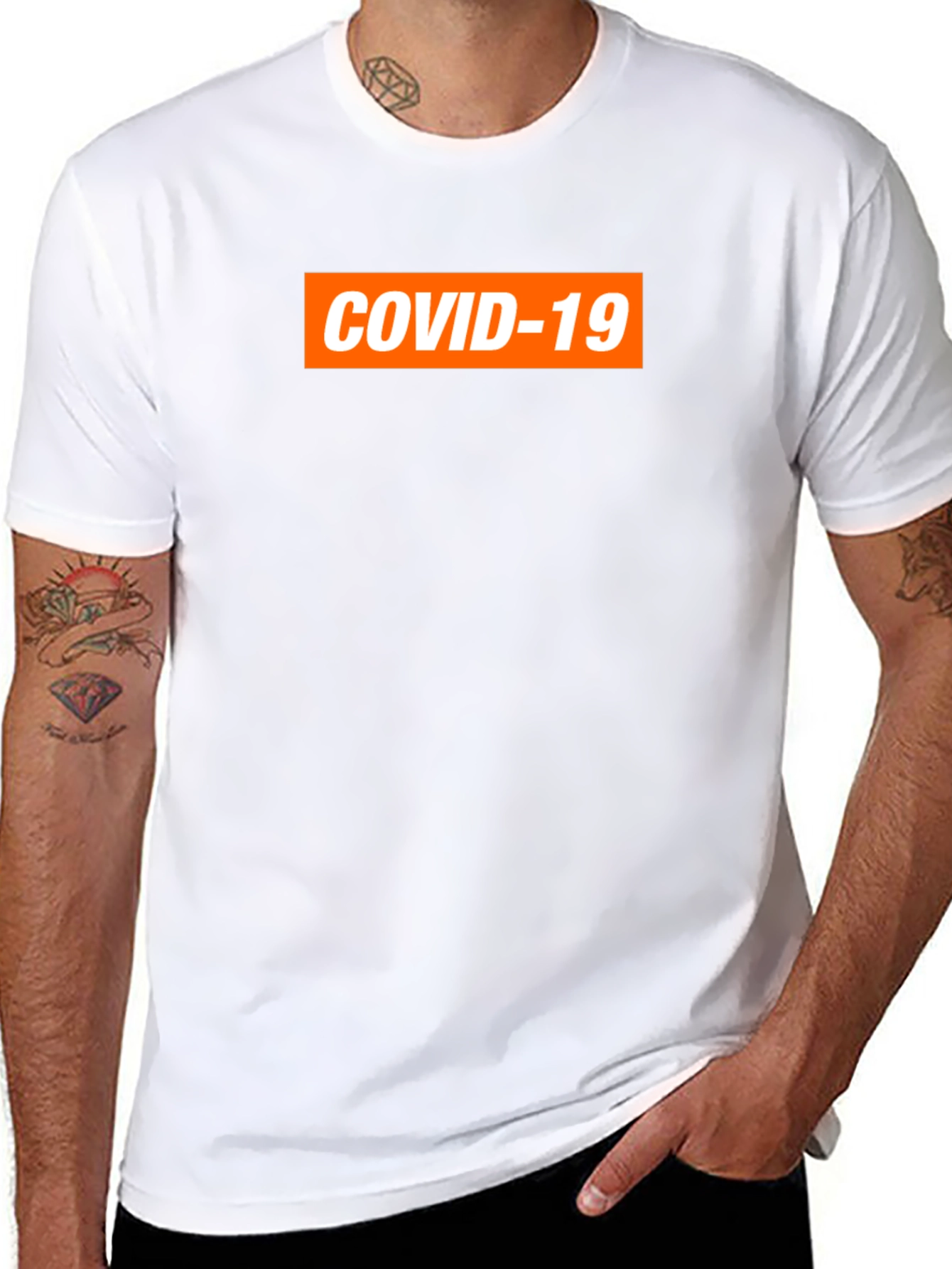 COVID-19 Graphic Tee - Black Short Sleeve Shirt