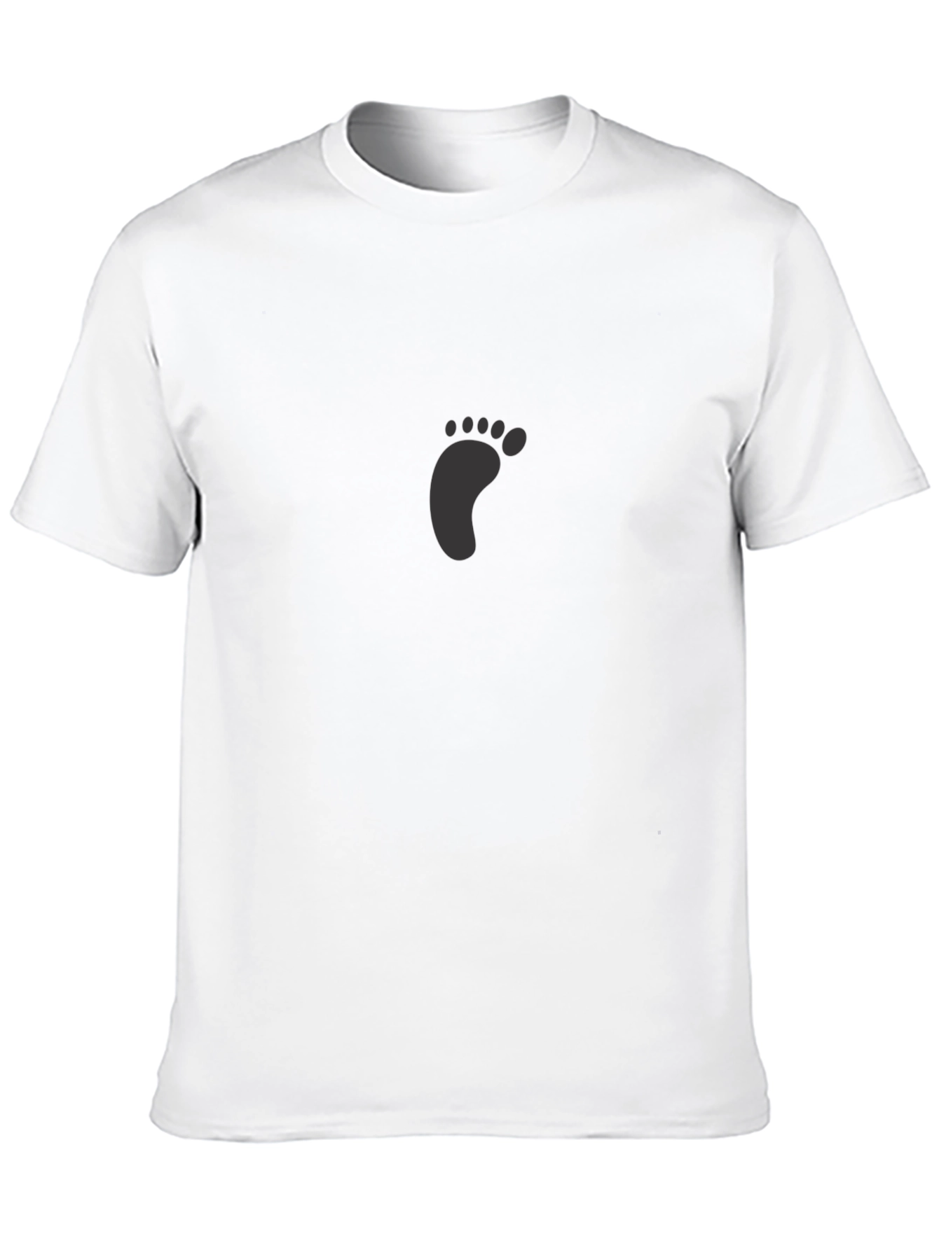 Barefoot Print Black T-Shirt - Casual Comfort