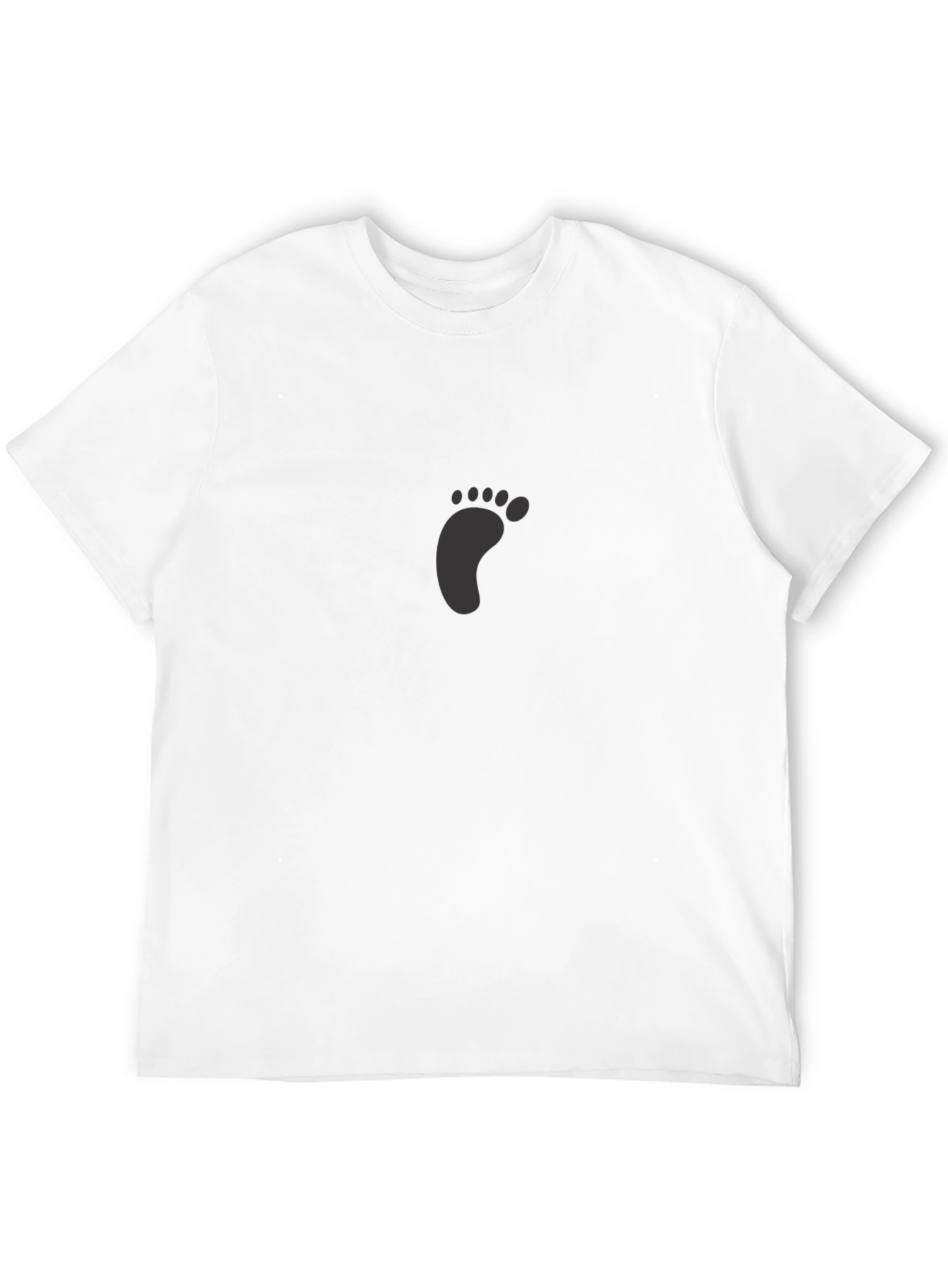 Barefoot Print Black T-Shirt - Casual Comfort