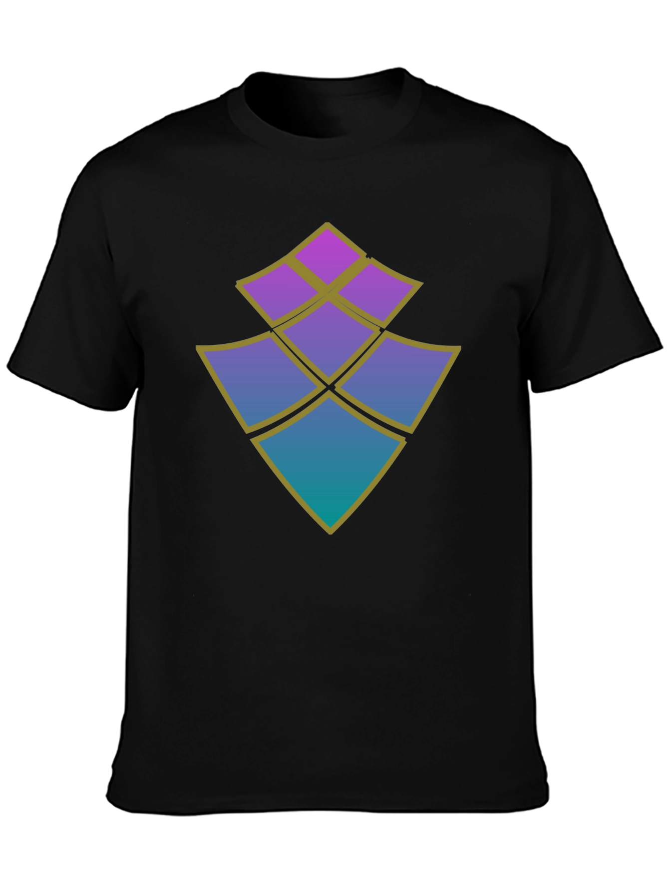 Abstract Diamond Design Black T-Shirt