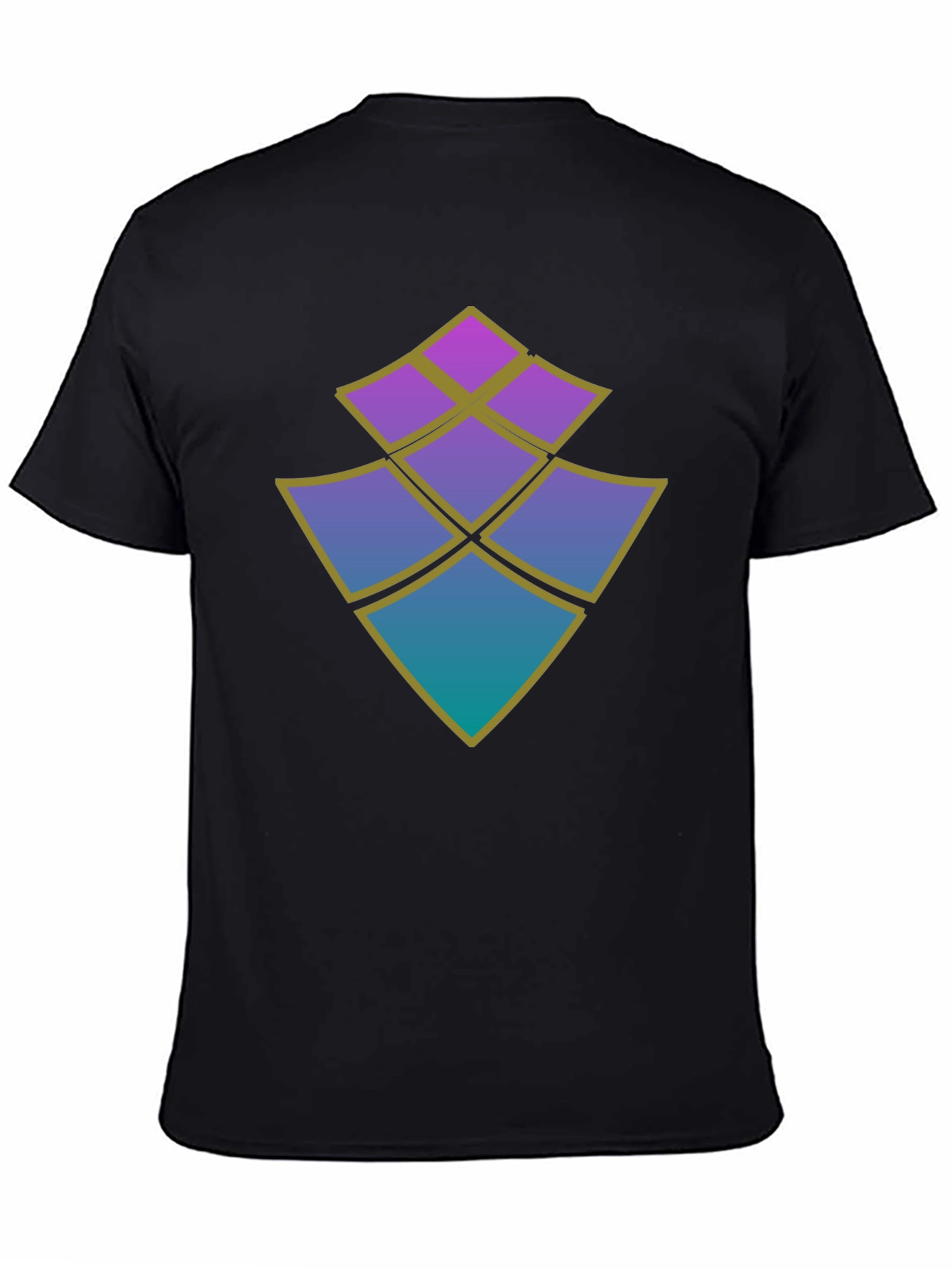 Abstract Diamond Design Black T-Shirt