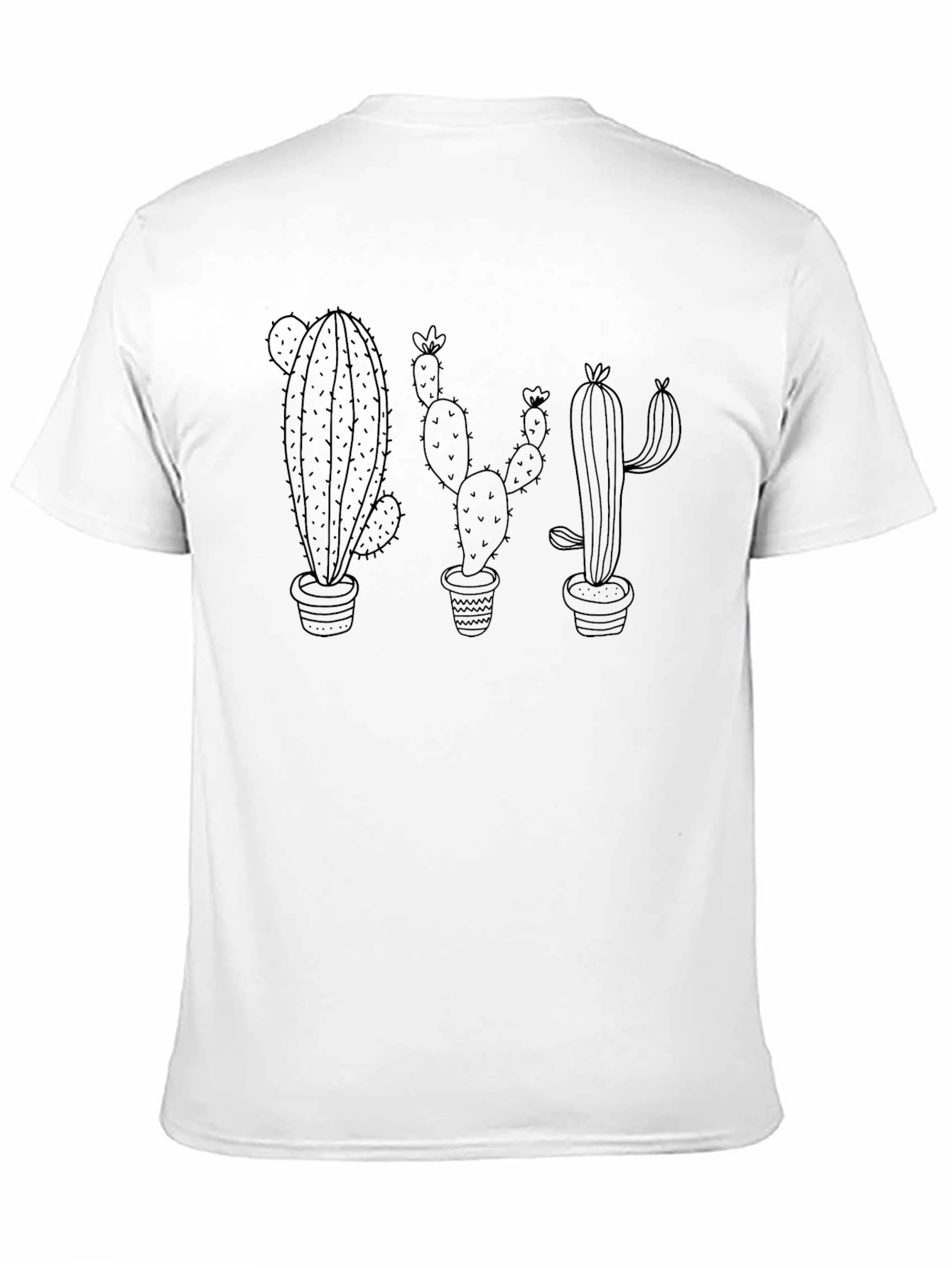 Cactus Print T-Shirt - Black Cotton Tee