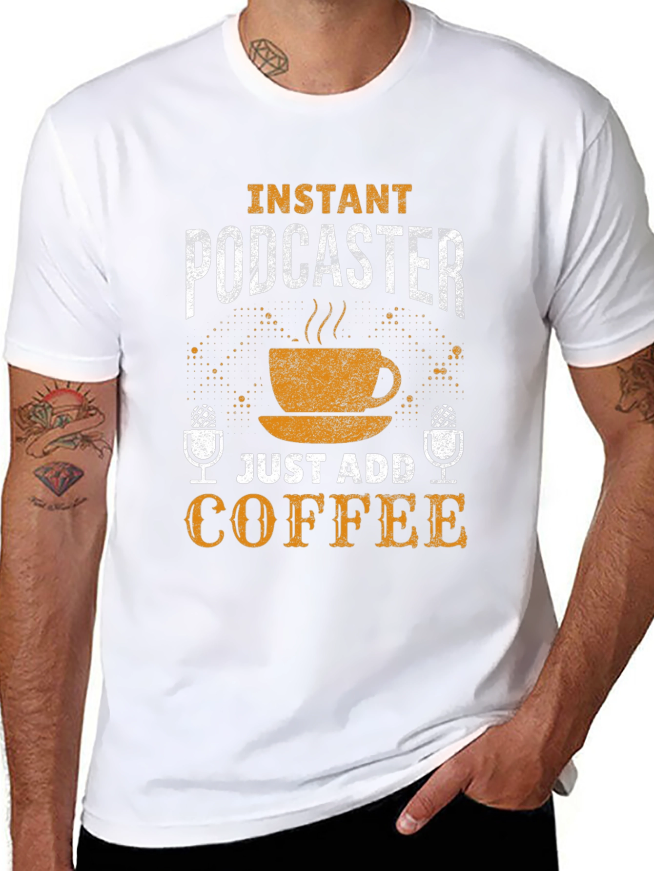 Instant Podcaster T-Shirt - Just Add Coffee!