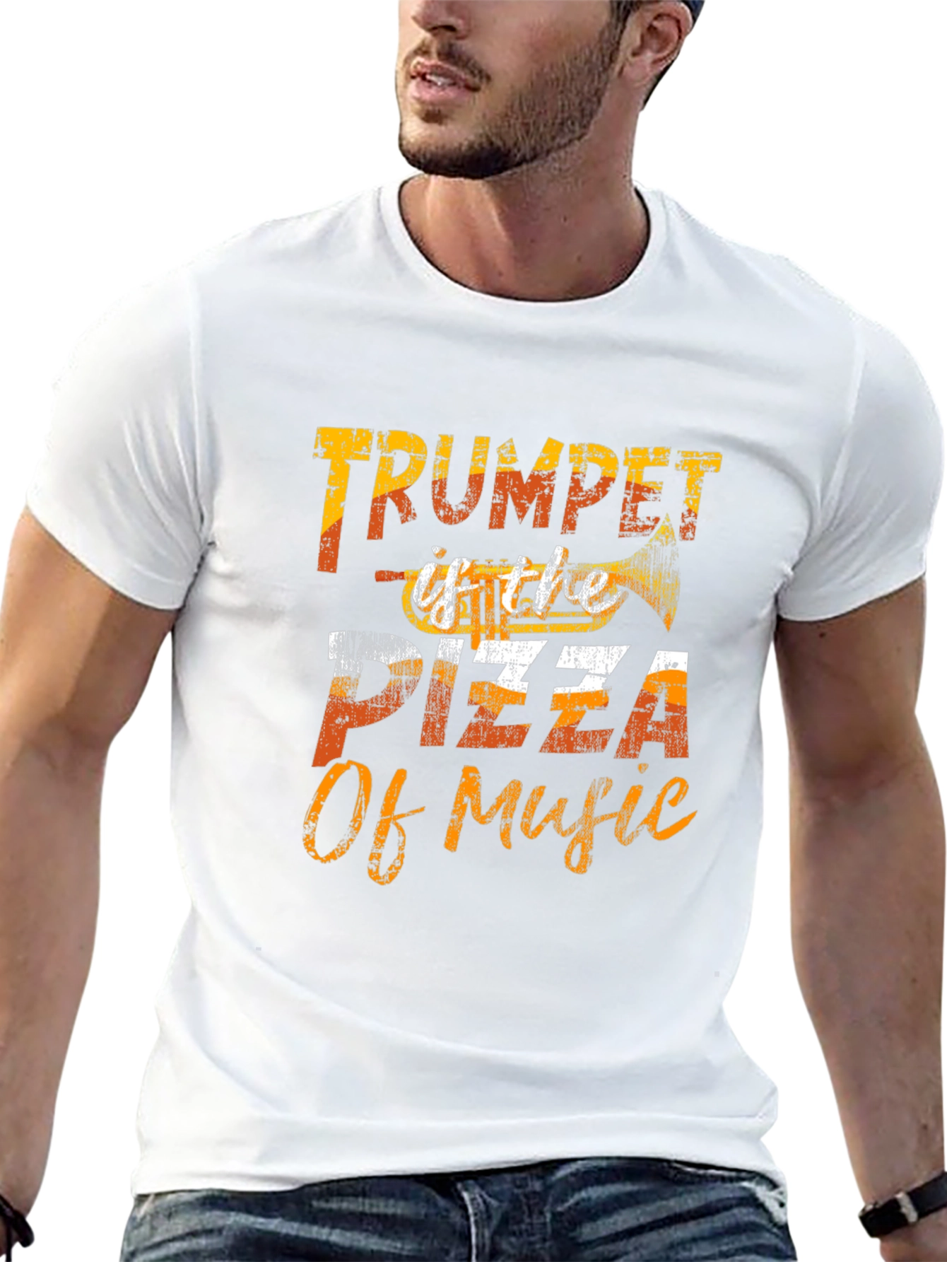 Trumpet Pizza of Music Graphic T-Shirt