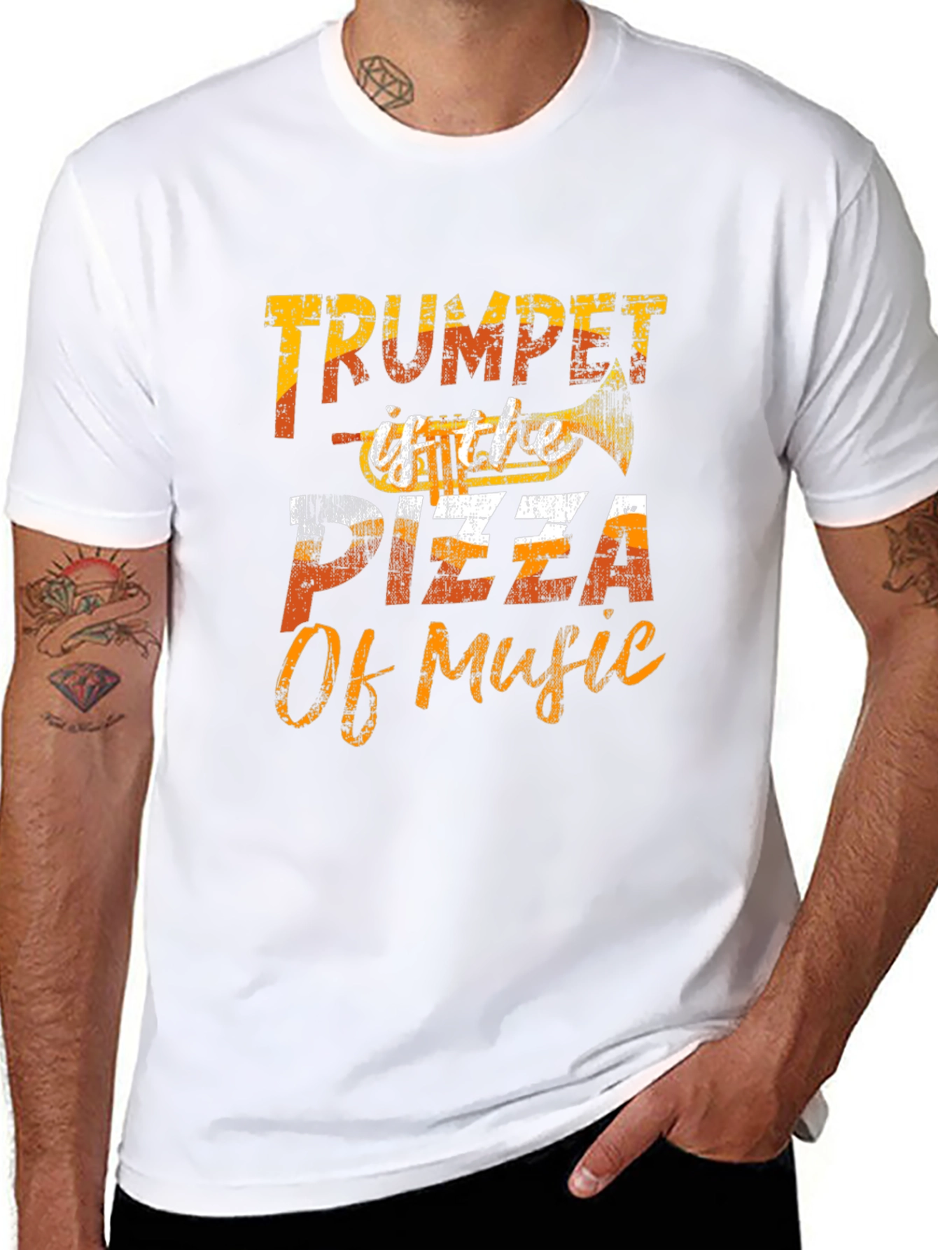 Trumpet Pizza of Music Graphic T-Shirt