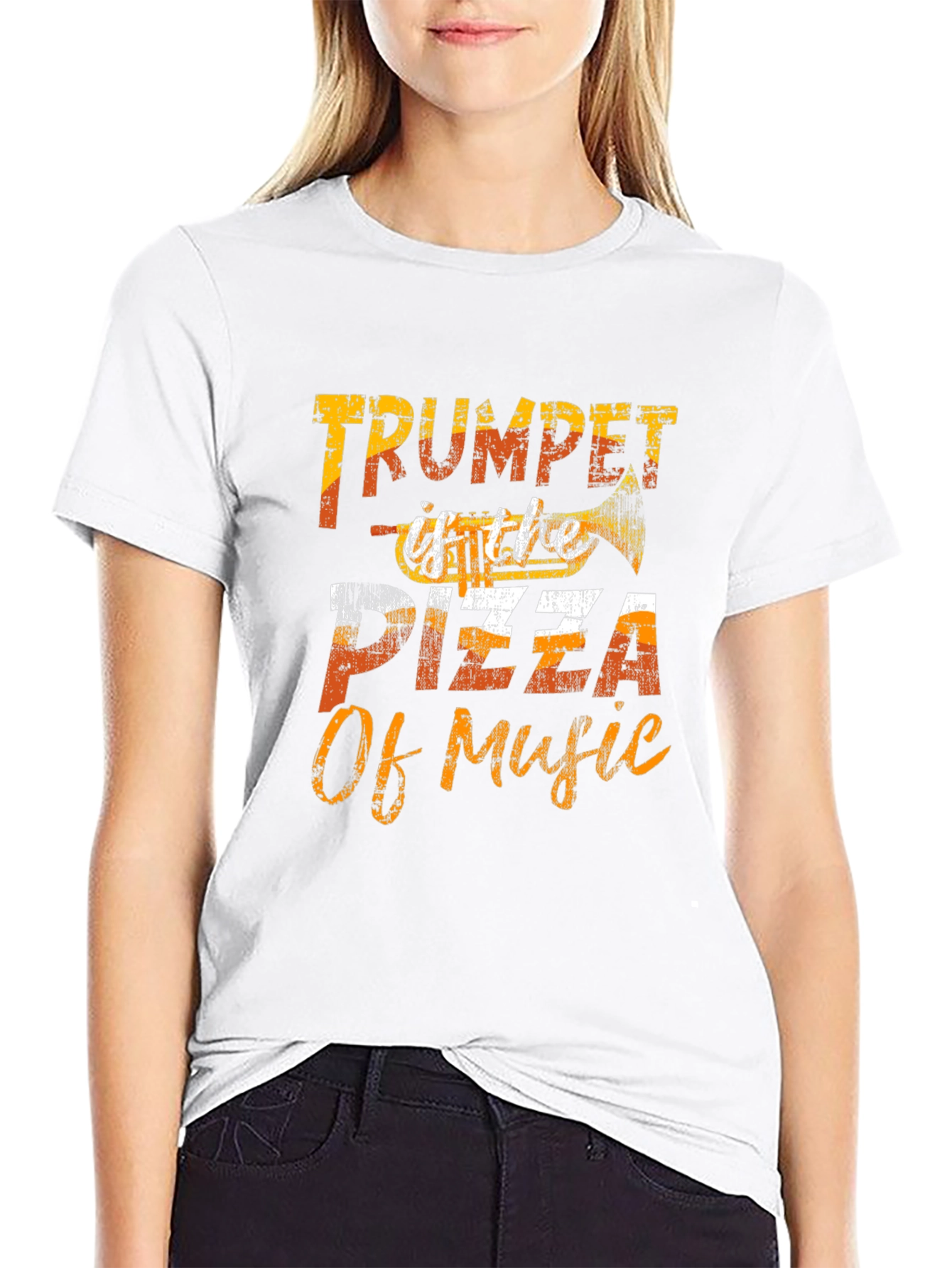 Trumpet Pizza of Music Graphic T-Shirt