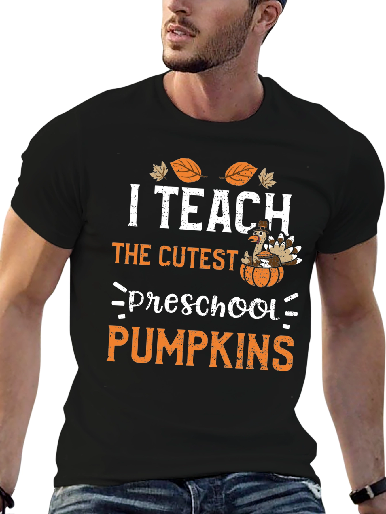 I Teach Preschool Pumpkins Thanksgiving T-Shirt