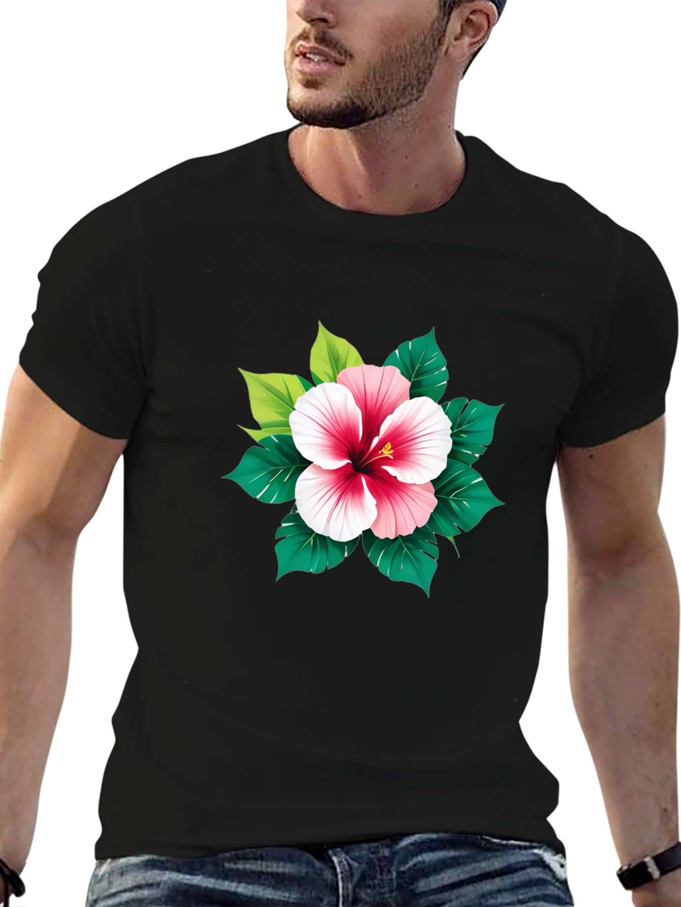 Hibiscus Flower Graphic T-Shirt