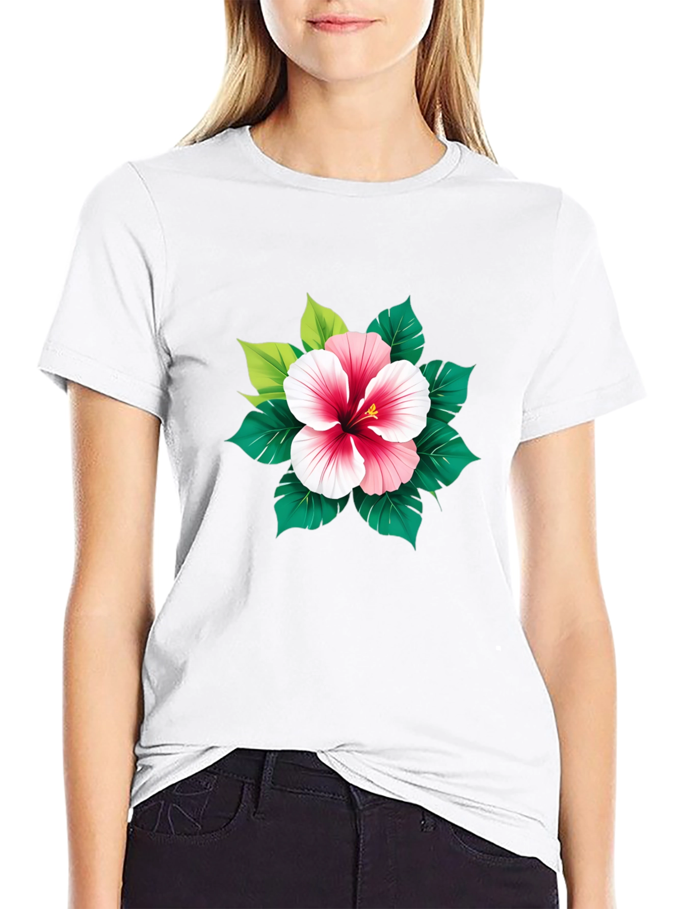 Hibiscus Flower Graphic T-Shirt