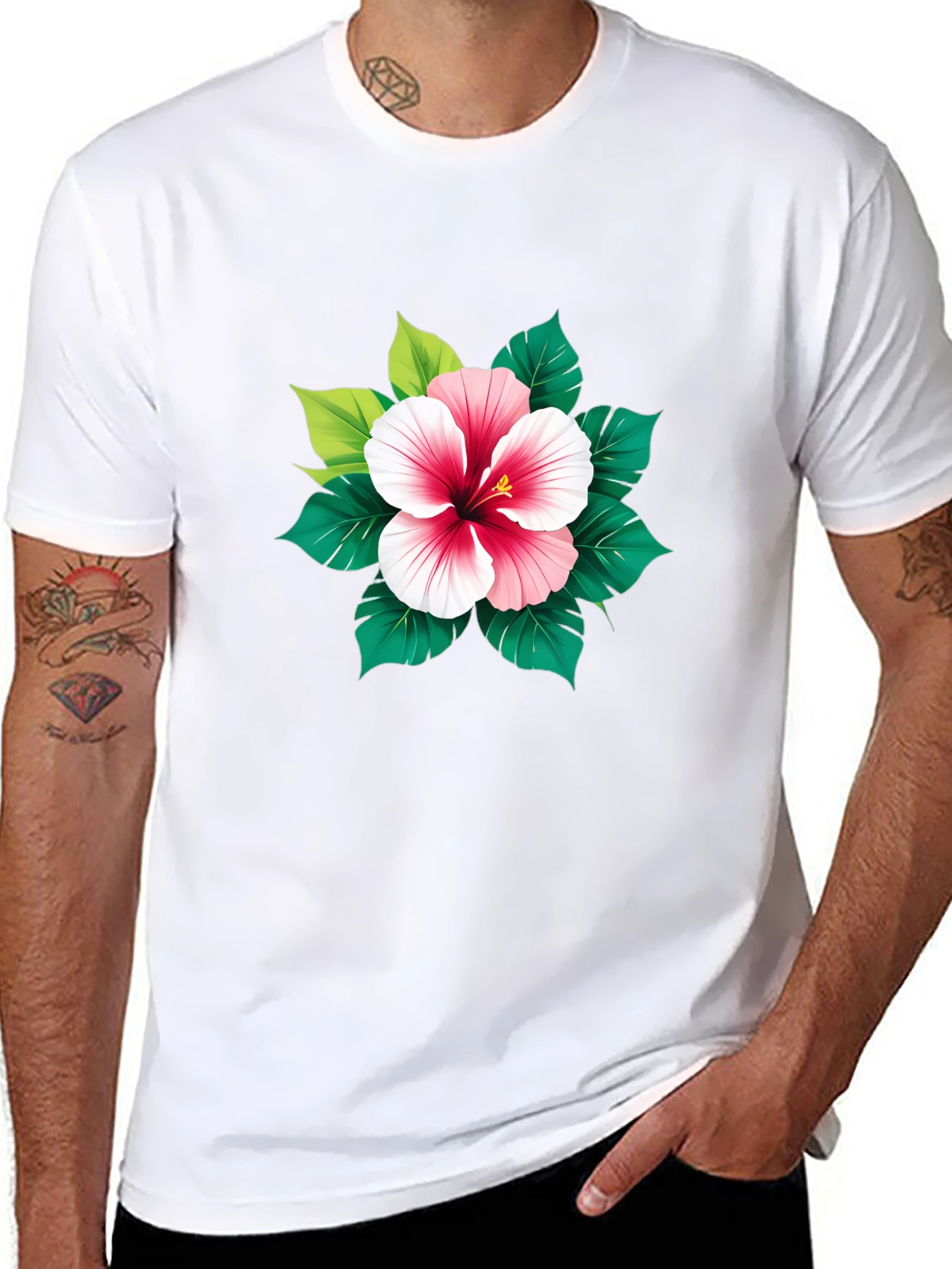 Hibiscus Flower Graphic T-Shirt