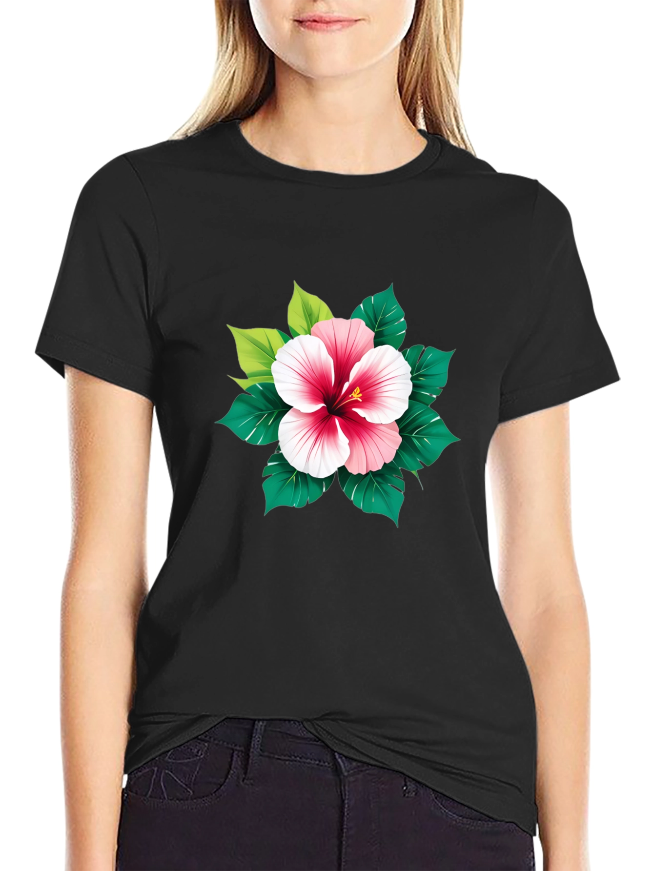 Hibiscus Flower Graphic T-Shirt