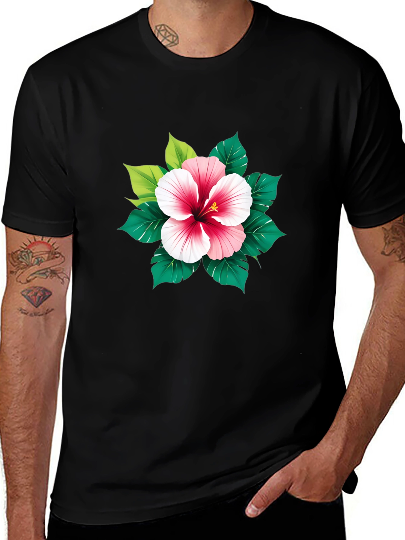 Hibiscus Flower Graphic T-Shirt