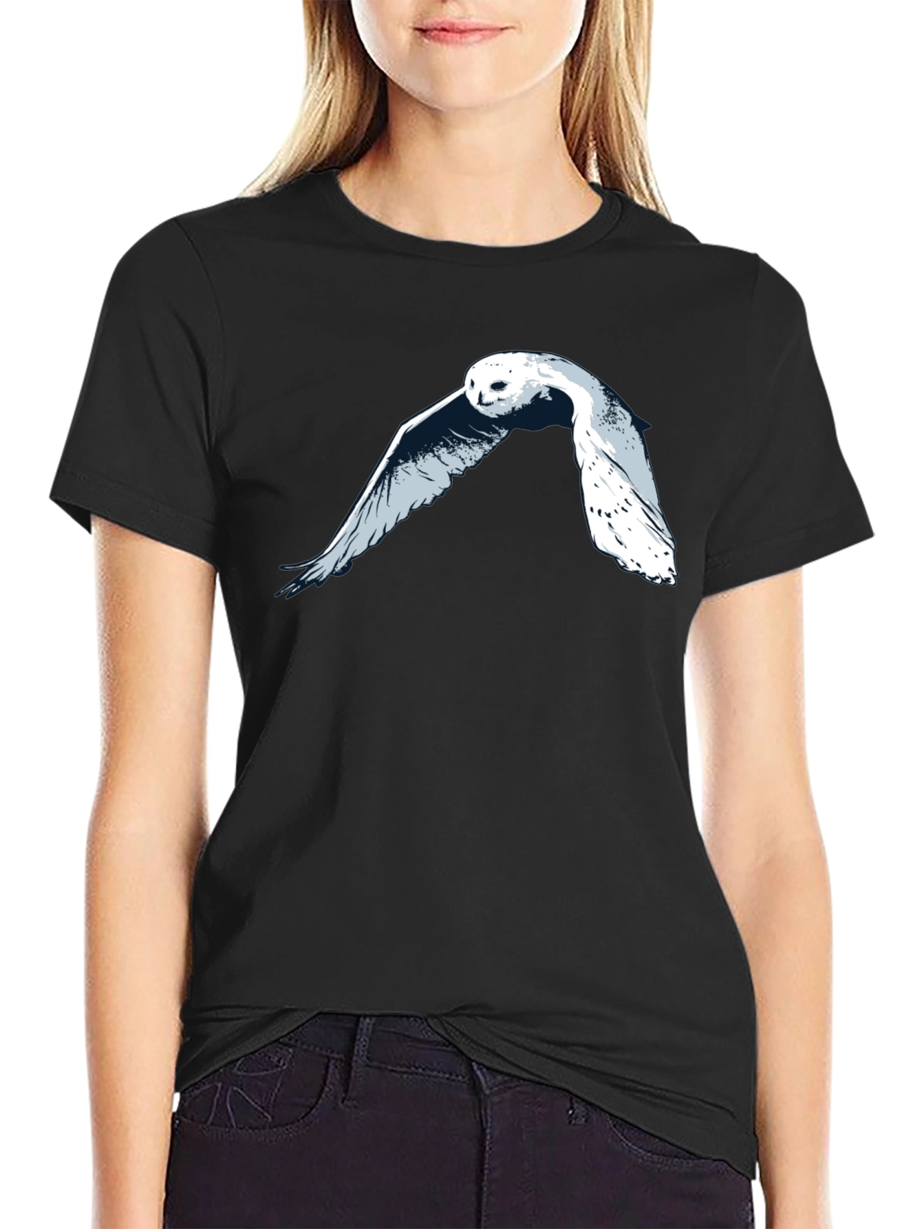 Owl Graphic T-Shirt - Black
