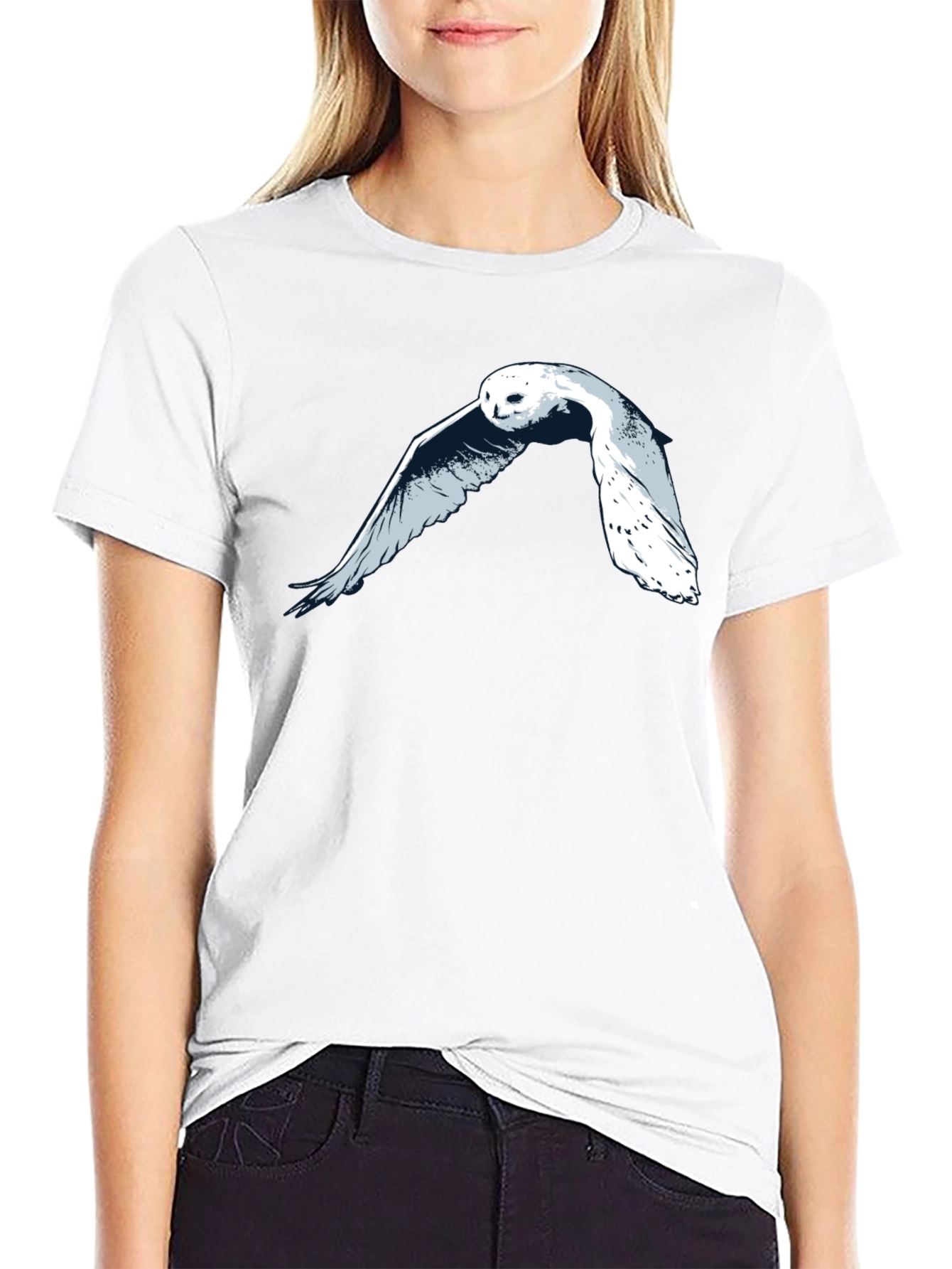 Owl Graphic T-Shirt - Black