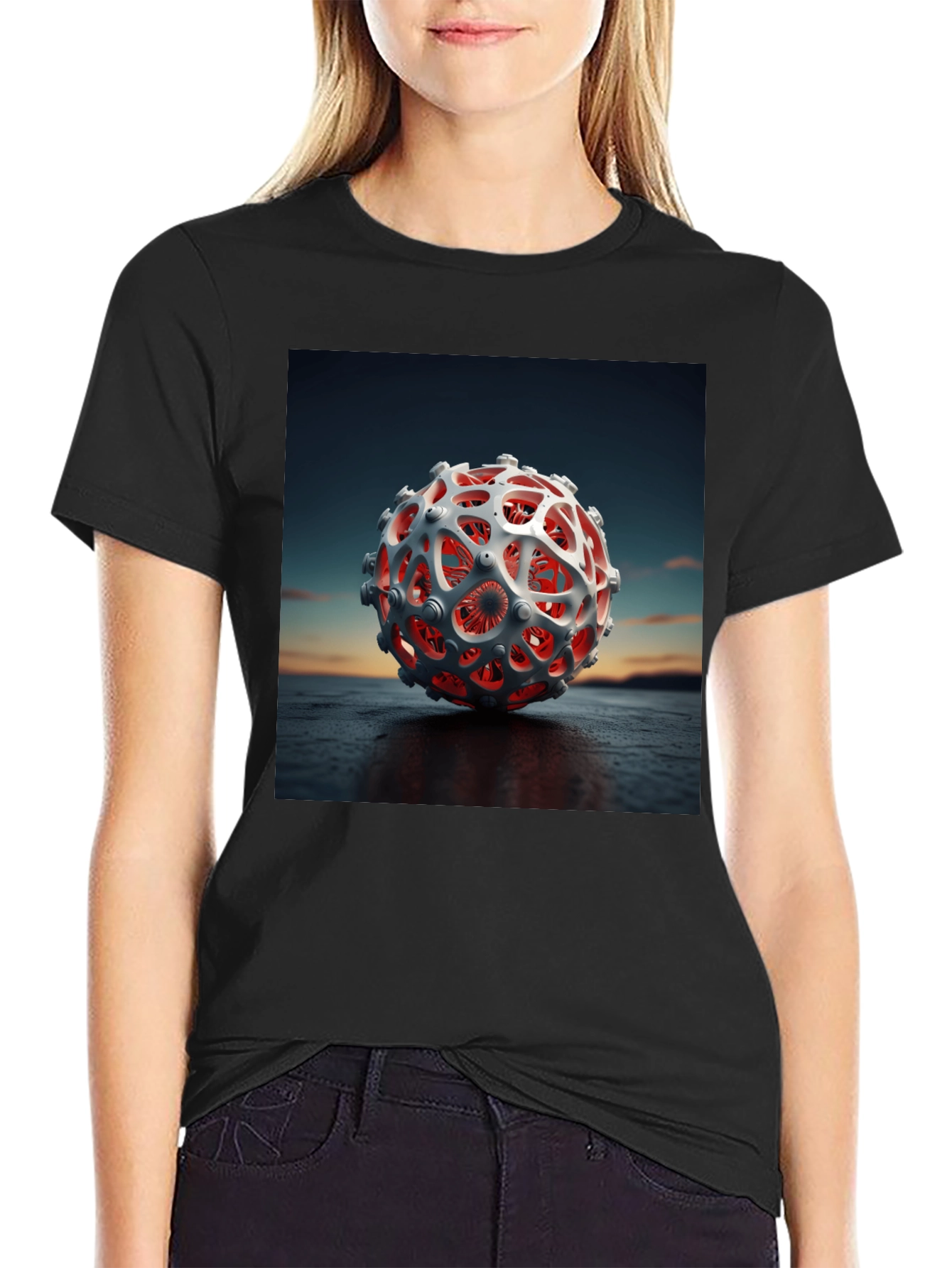Abstract 3D Sphere Graphic Tee