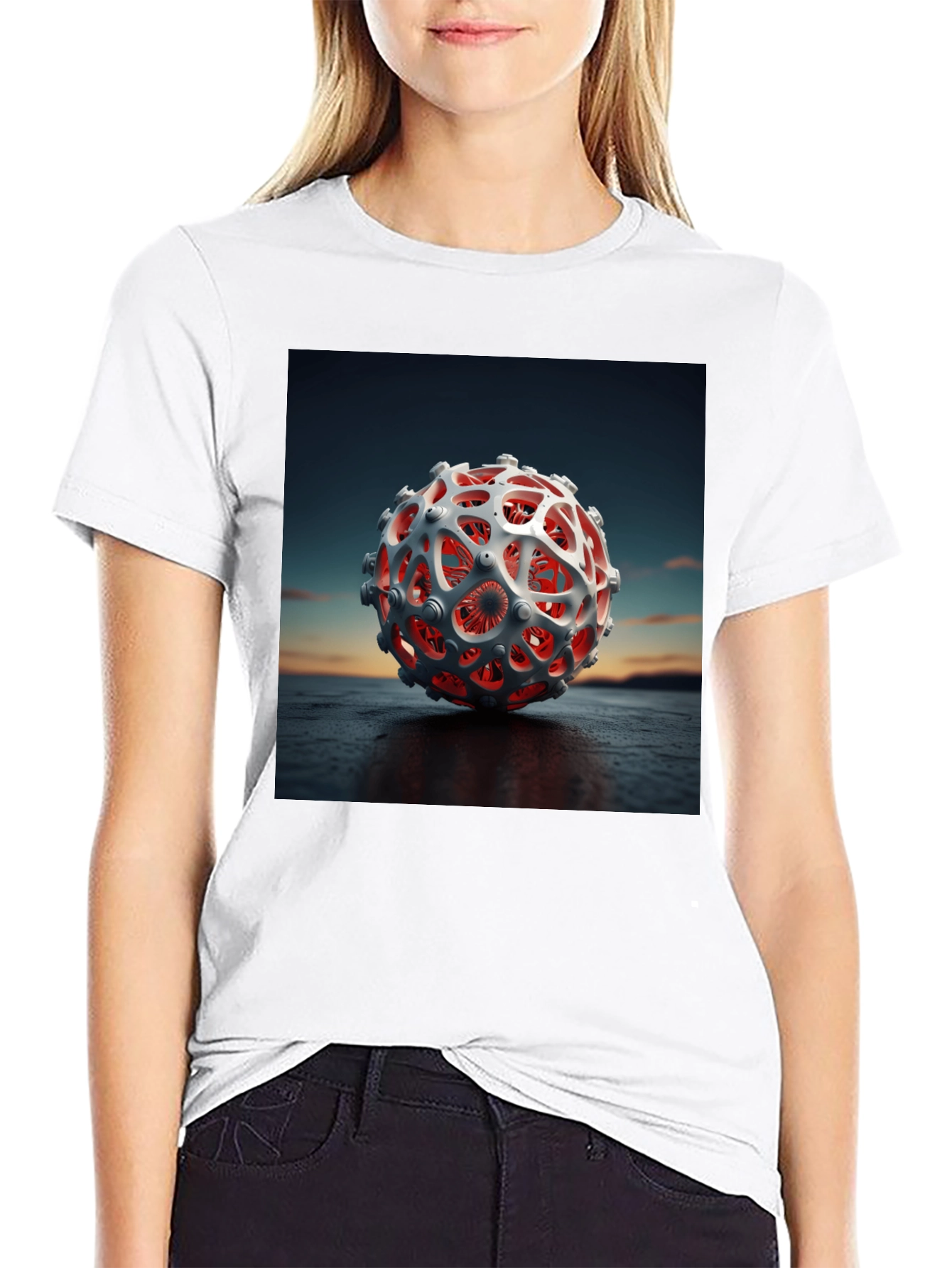 Abstract 3D Sphere Graphic Tee