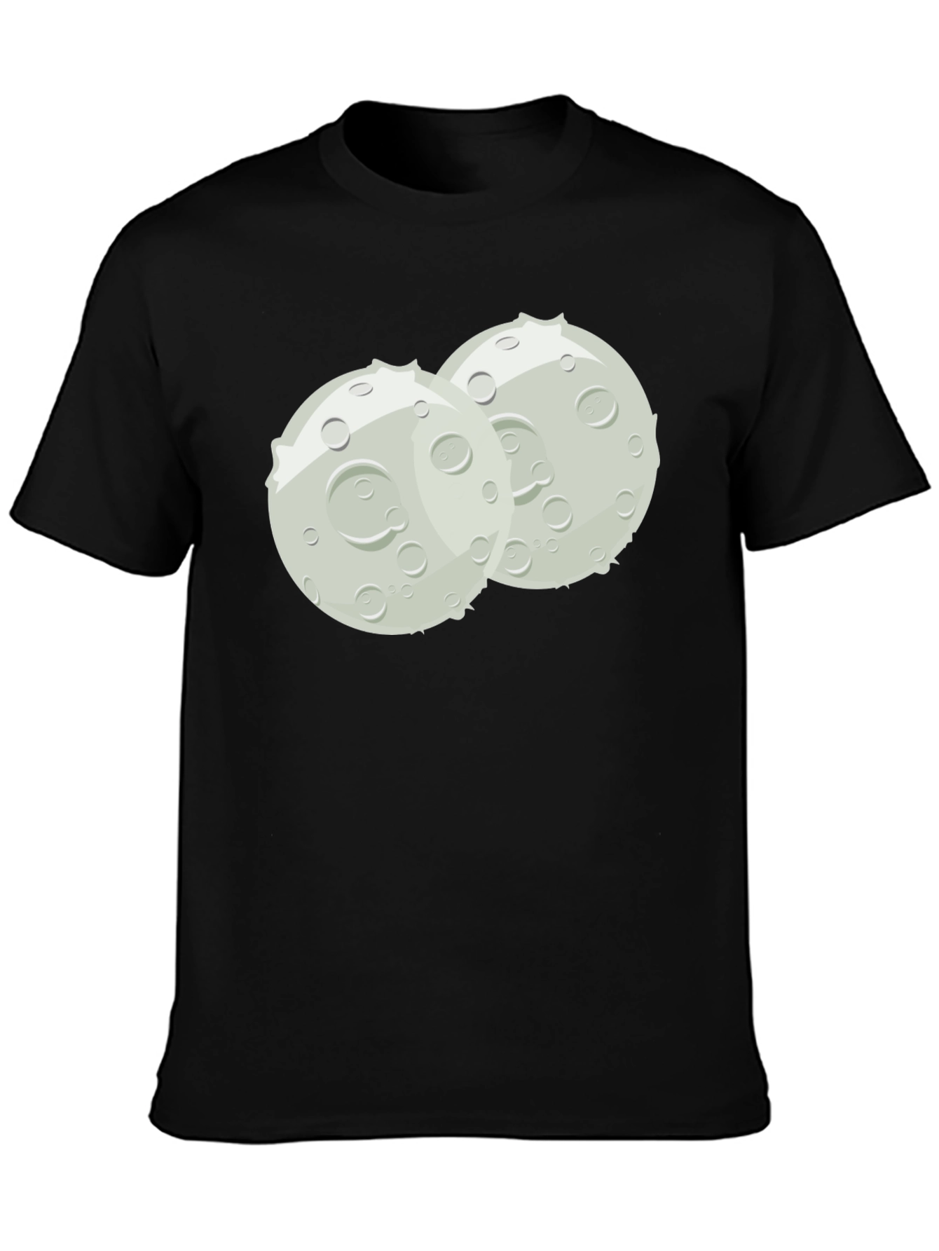 Cartoon Moon Graphic Black Tee