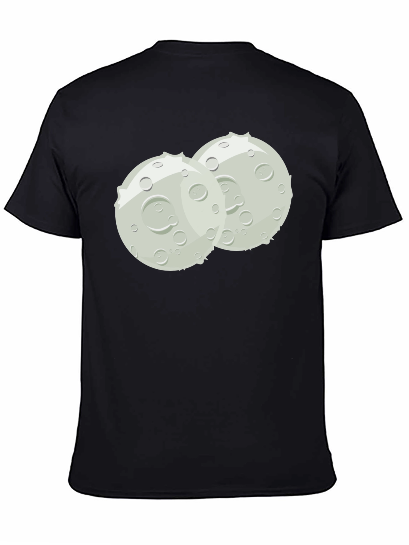 Cartoon Moon Graphic Black Tee