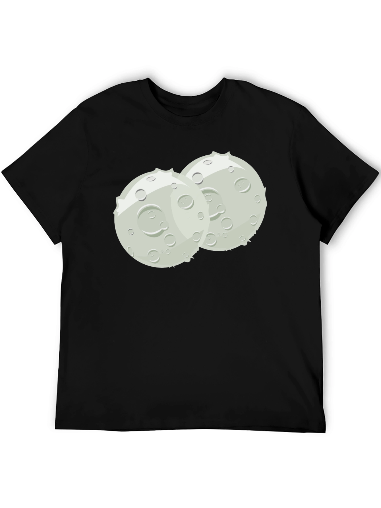 Cartoon Moon Graphic Black Tee