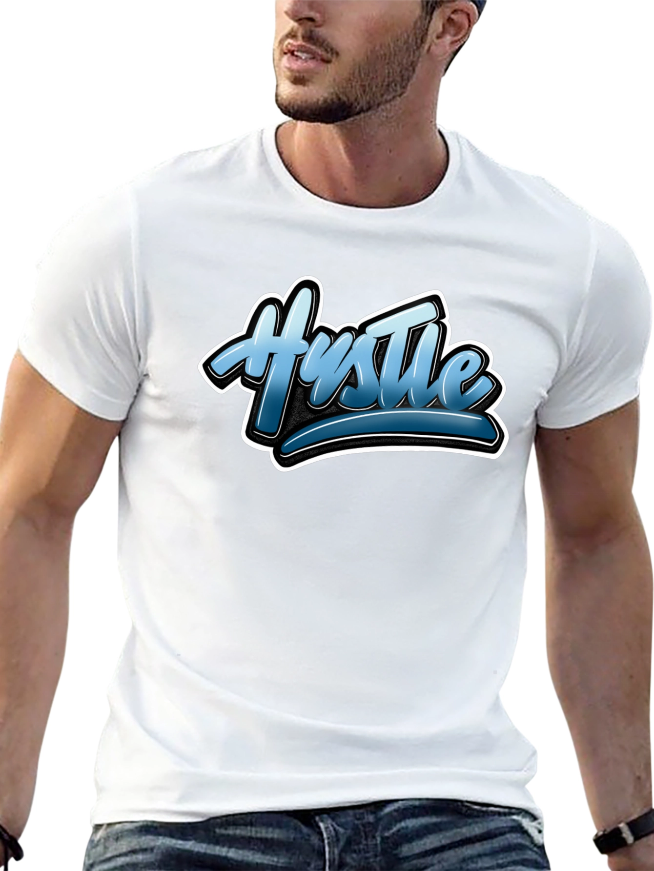 Hustle Graphic Black T-Shirt Stylish Tee