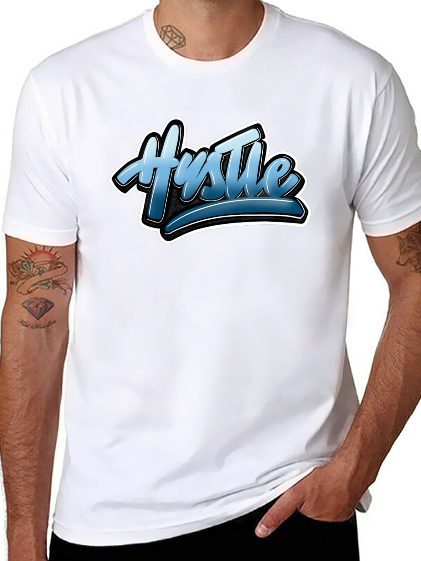 Hustle Graphic Black T-Shirt Stylish Tee