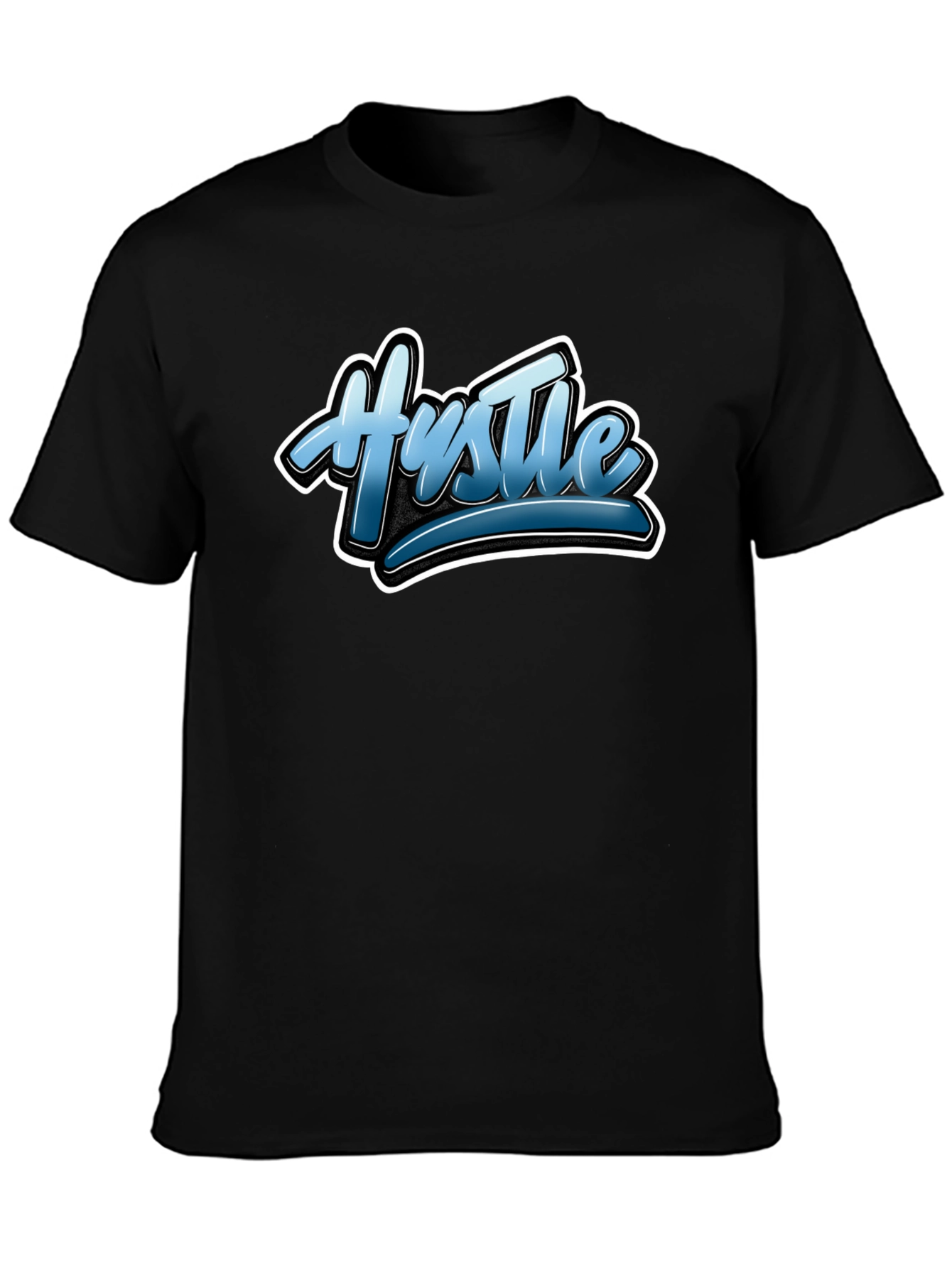 Hustle Graphic Black T-Shirt Stylish Tee