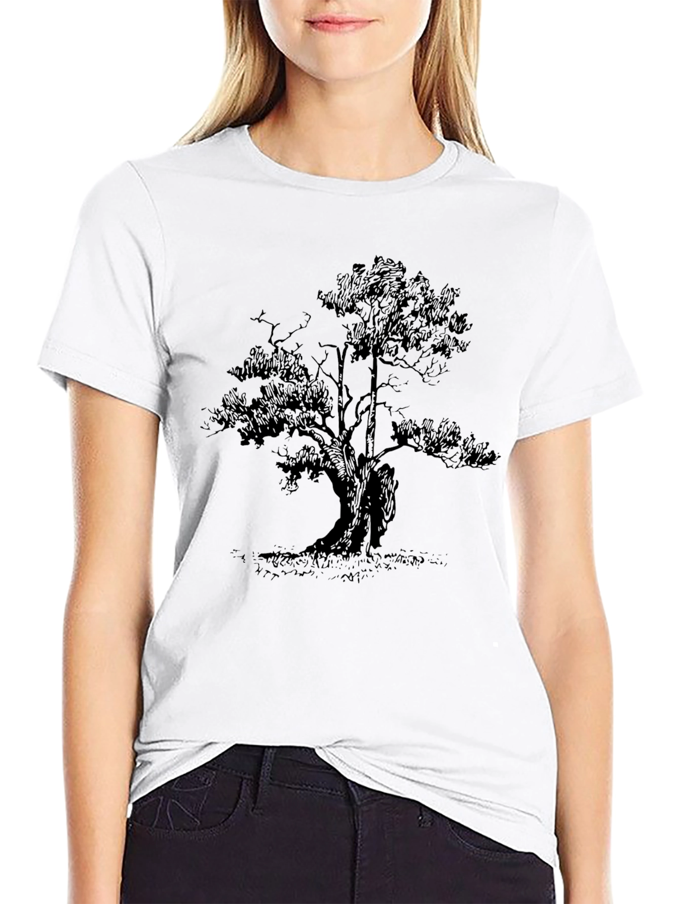 Black Tree Graphic Tee - Nature Inspired Style