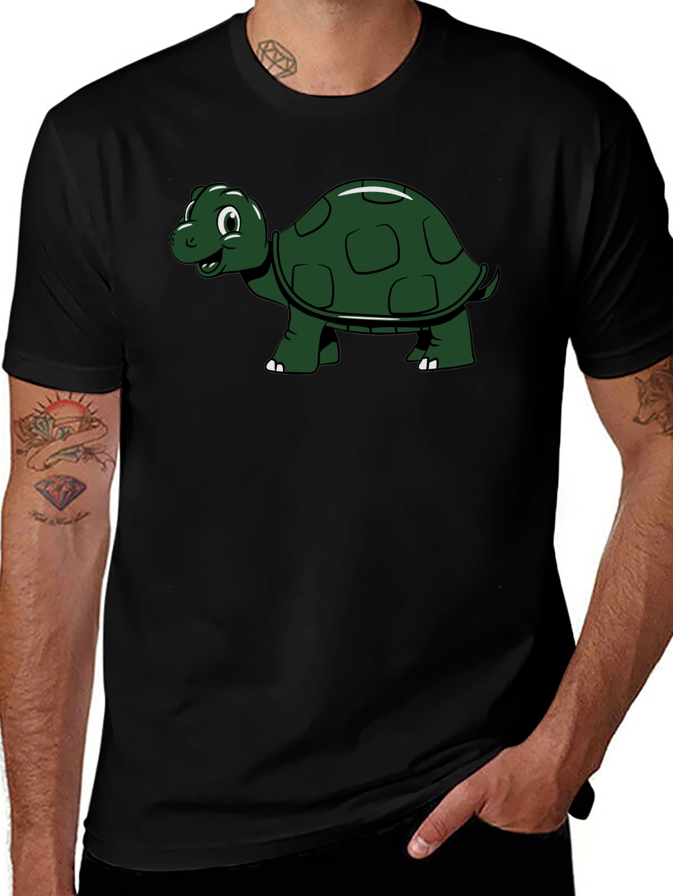 Turtle Graphic Tee - Black Casual Shirt