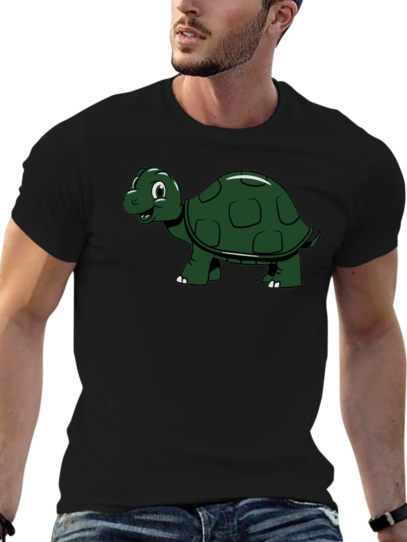 Turtle Graphic Tee - Black Casual Shirt