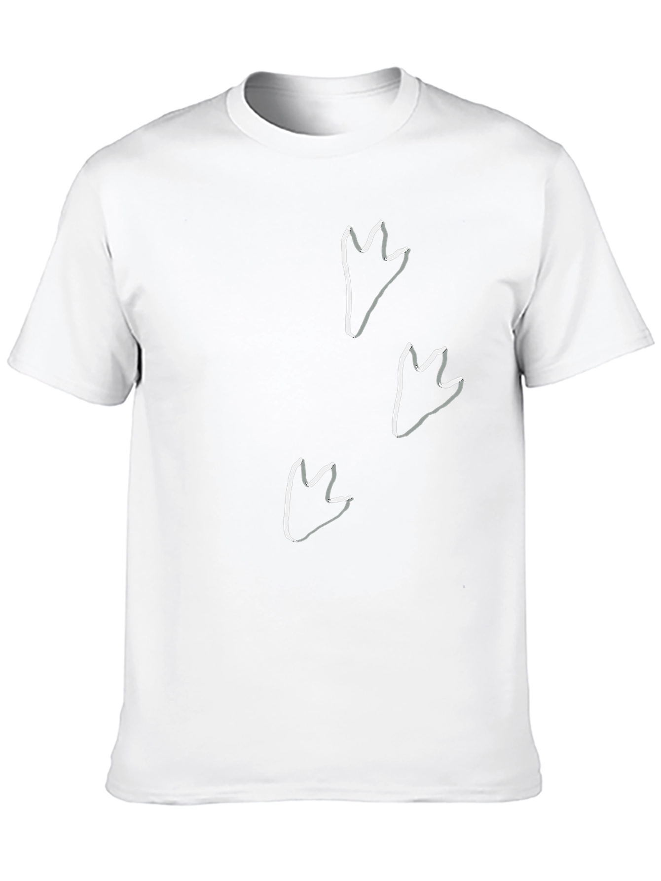Dinosaur Footprint Graphic T-Shirt - Casual Black Tee