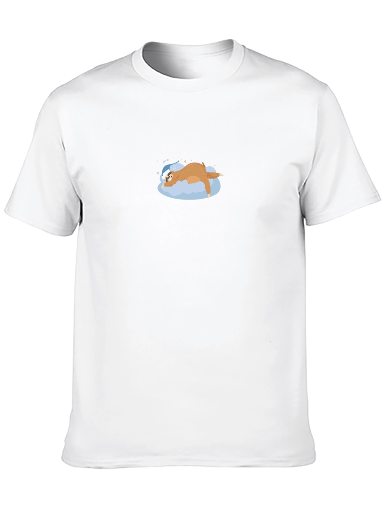 Mens Sloth Sleeping on Cloud Graphic T-Shirt