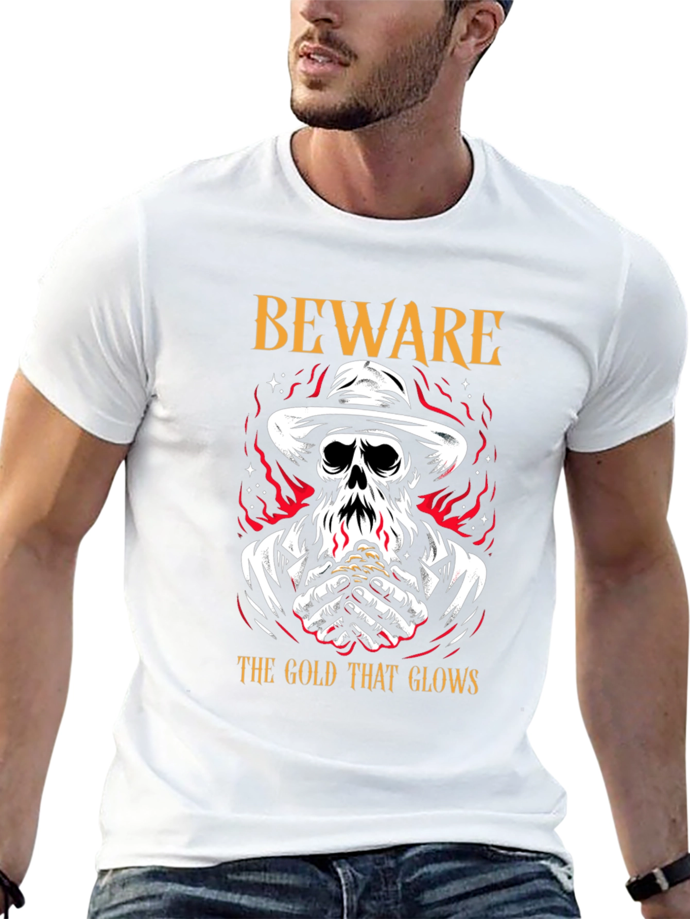 Beware the Gold Tee - Skull and Treasure