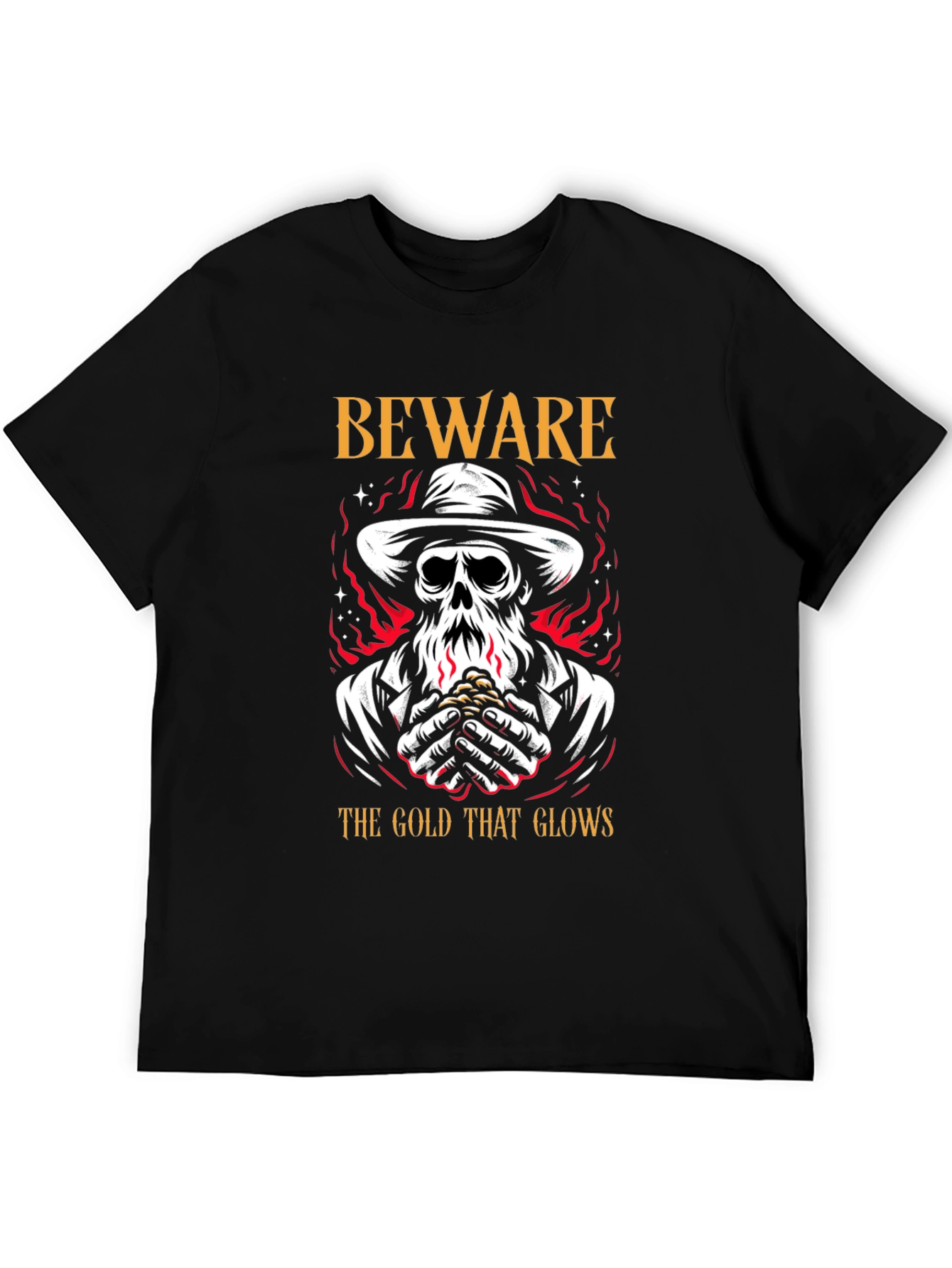 Beware the Gold Tee - Skull and Treasure