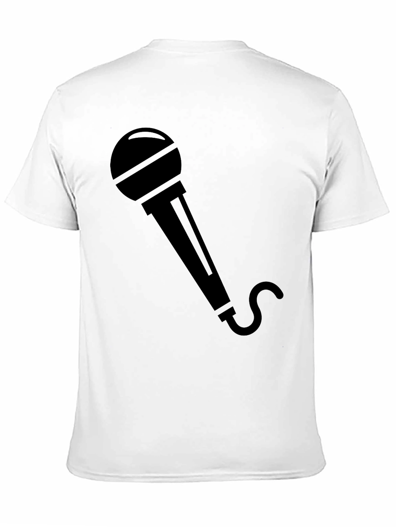 Microphone Graphic Tee - Black Crew Neck