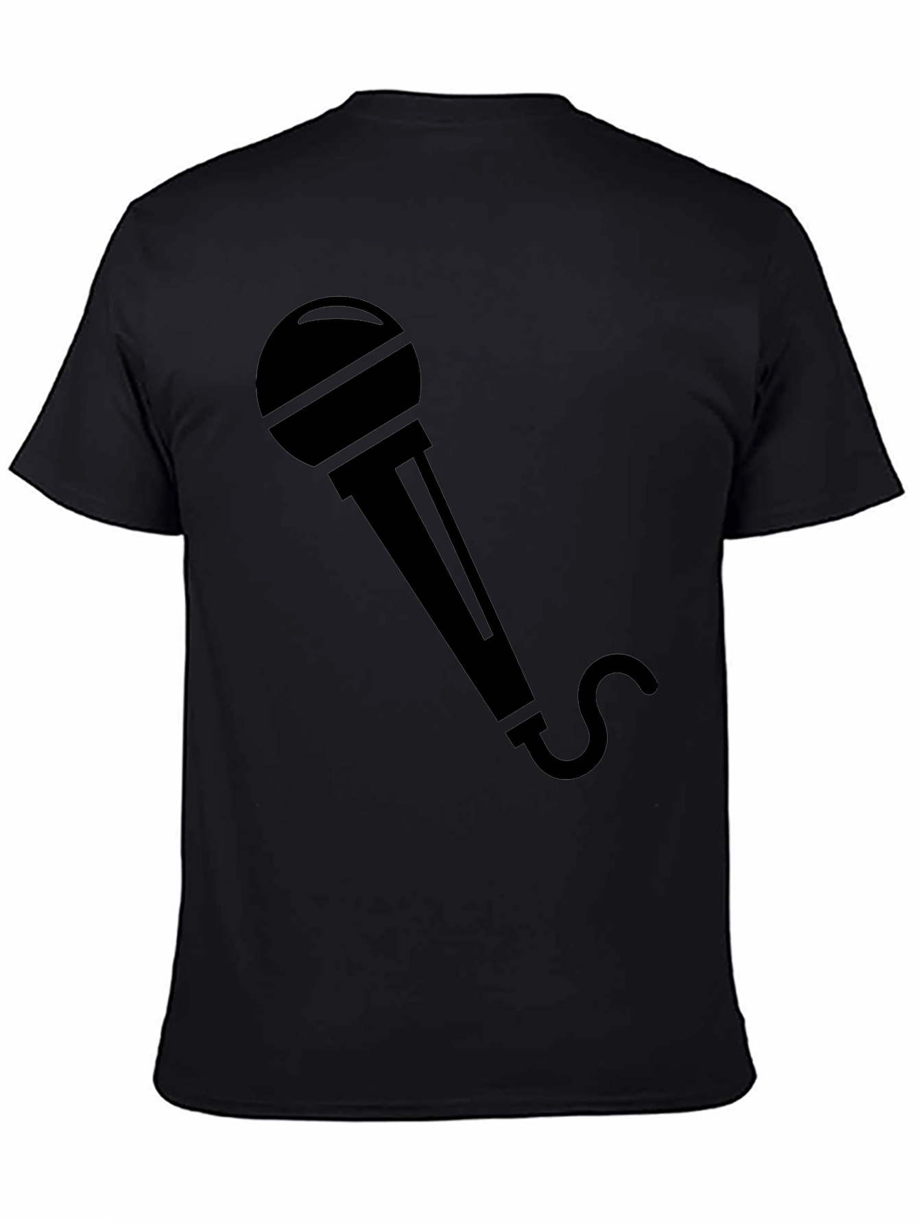 Microphone Graphic Tee - Black Crew Neck