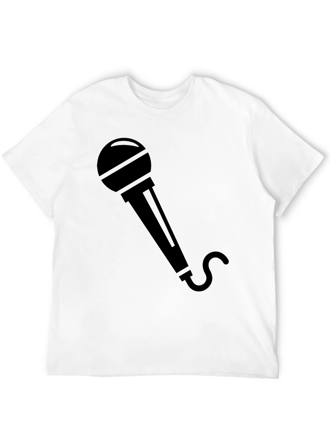Microphone Graphic Tee - Black Crew Neck