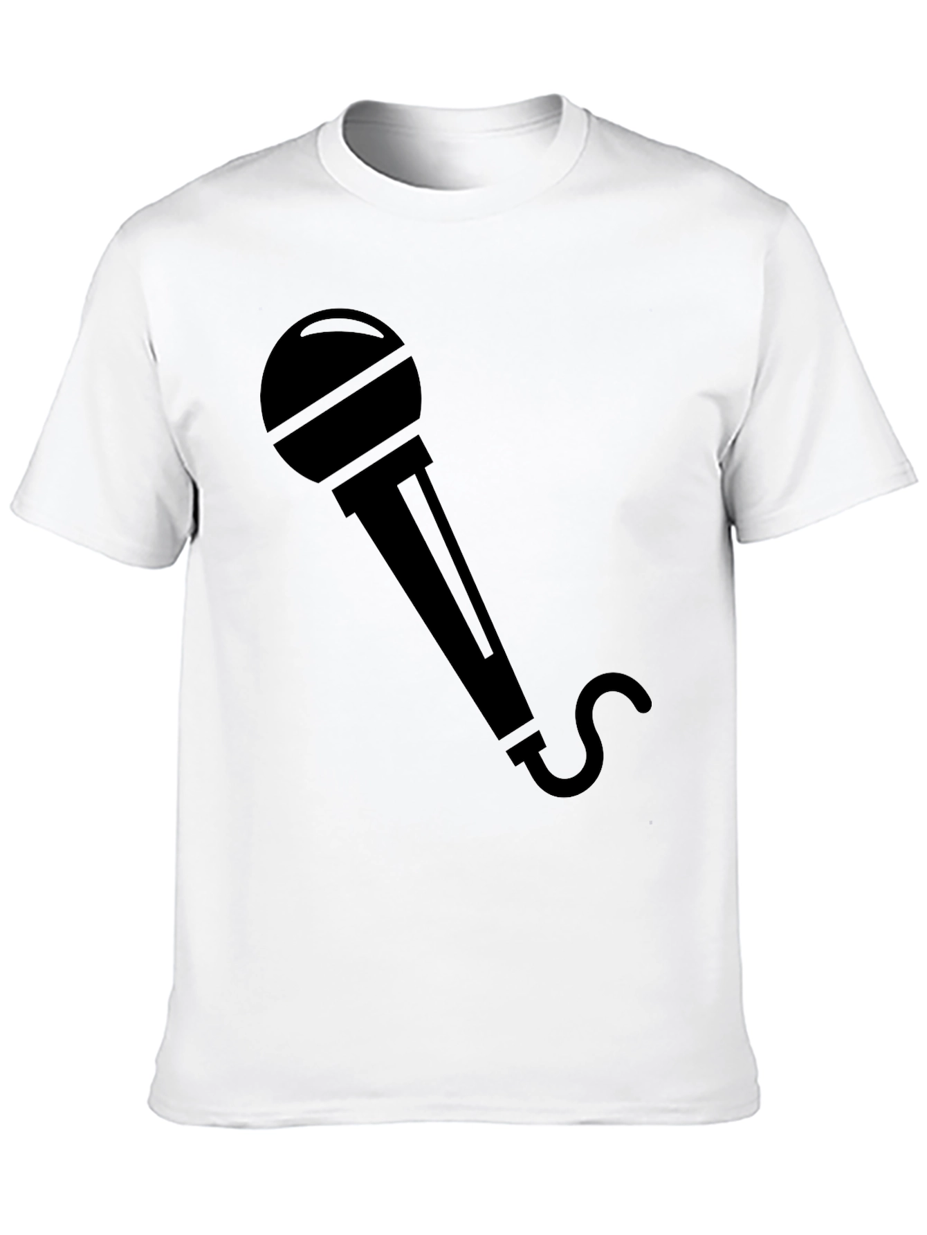 Microphone Graphic Tee - Black Crew Neck