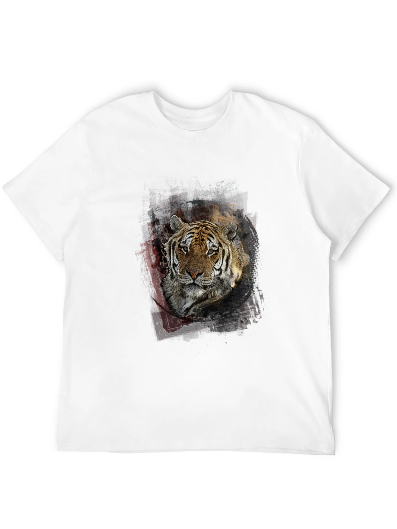 Tiger Graphic Print Mens Black T-Shirt