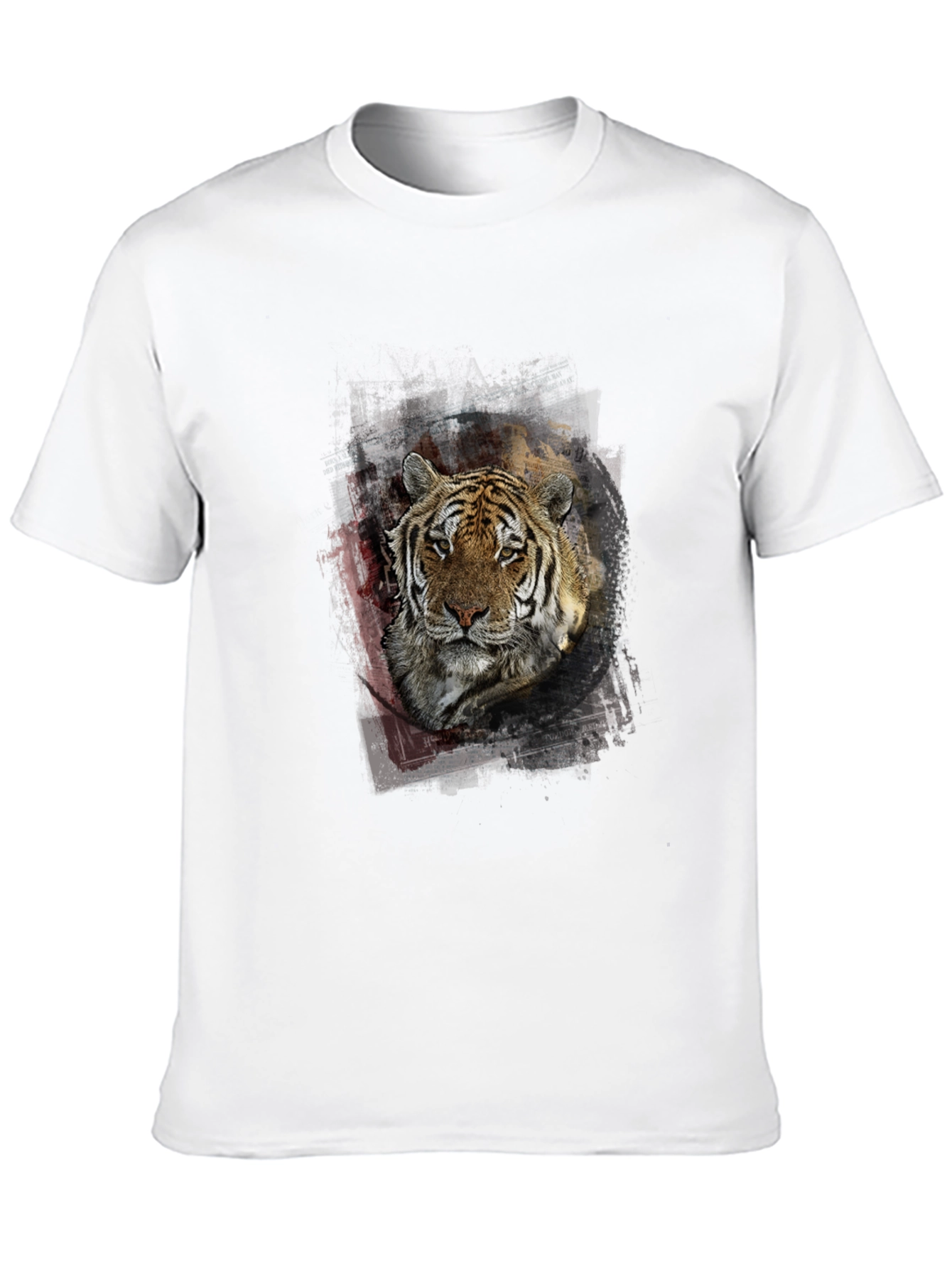 Tiger Graphic Print Mens Black T-Shirt