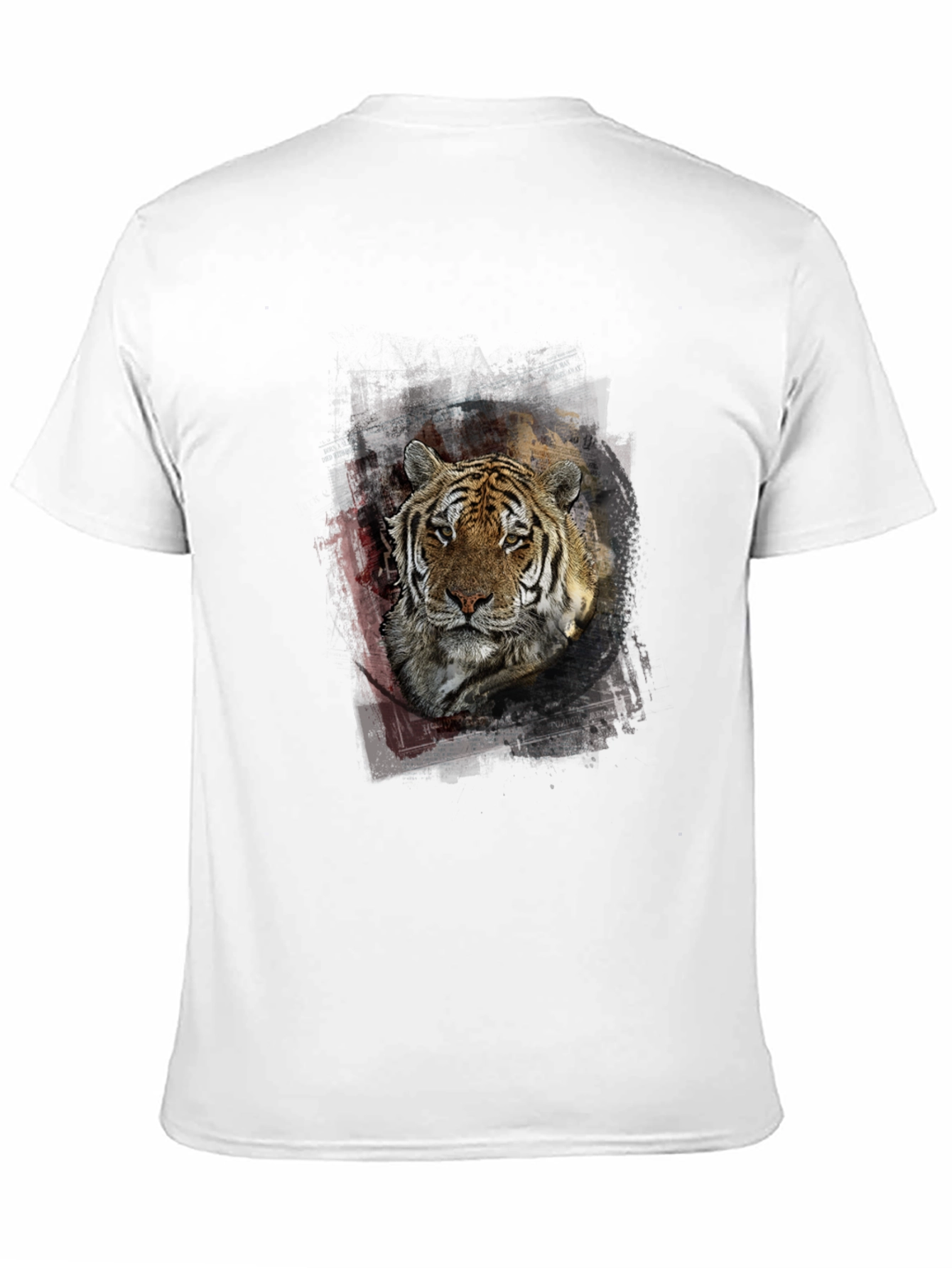 Tiger Graphic Print Mens Black T-Shirt