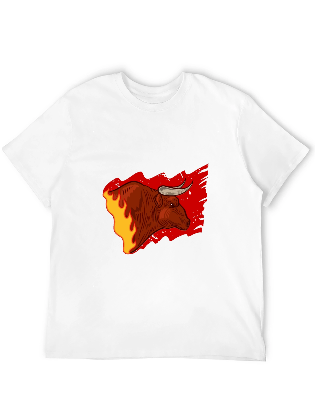 Fiery Bull Graphic Tee - Bold Black T-Shirt