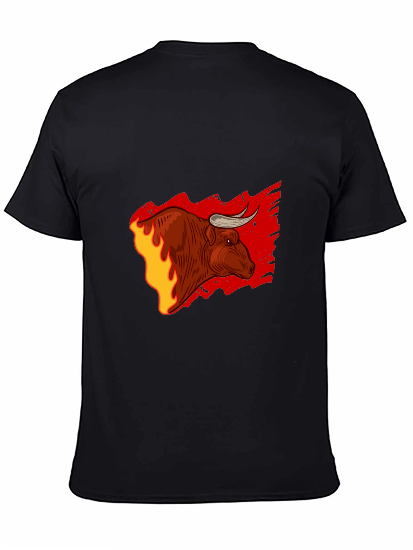 Fiery Bull Graphic Tee - Bold Black T-Shirt