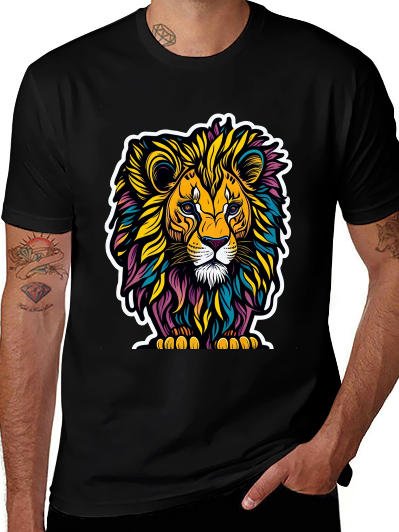 Vibrant Lion Graphic Tee - Bold Style
