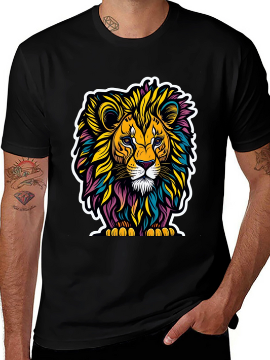 Vibrant Lion Graphic Tee - Bold Style