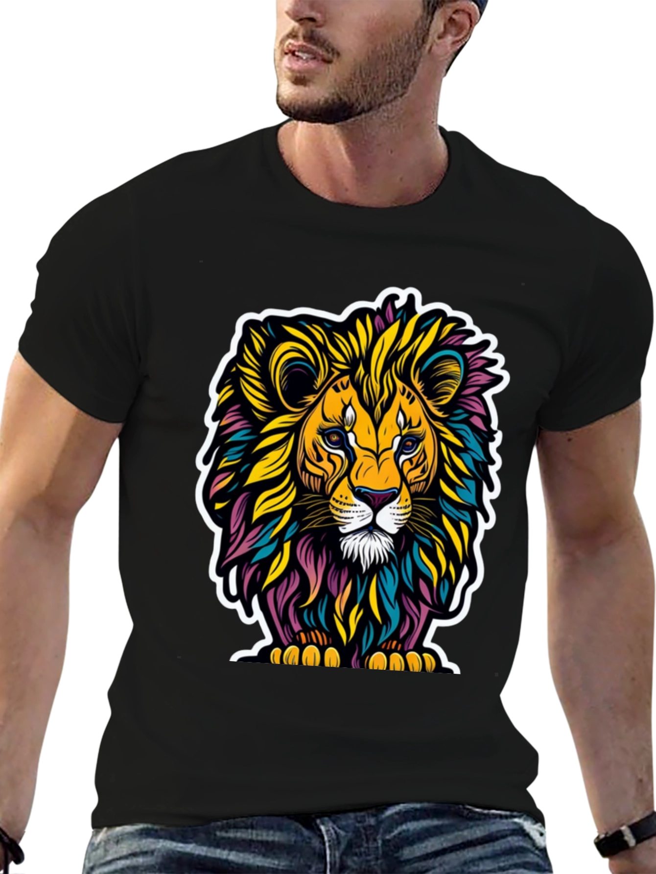 Vibrant Lion Graphic Tee - Bold Style