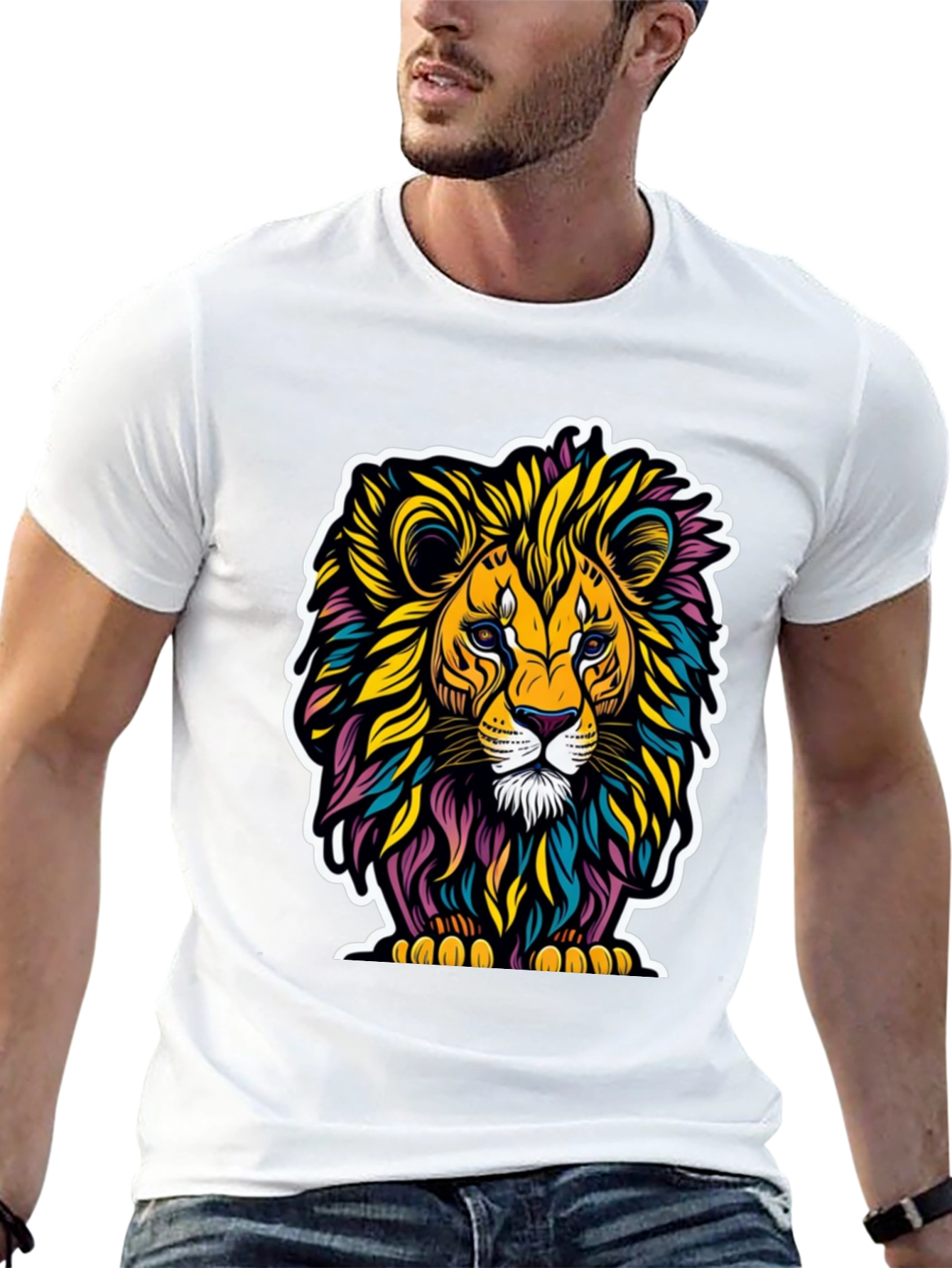 Vibrant Lion Graphic Tee - Bold Style