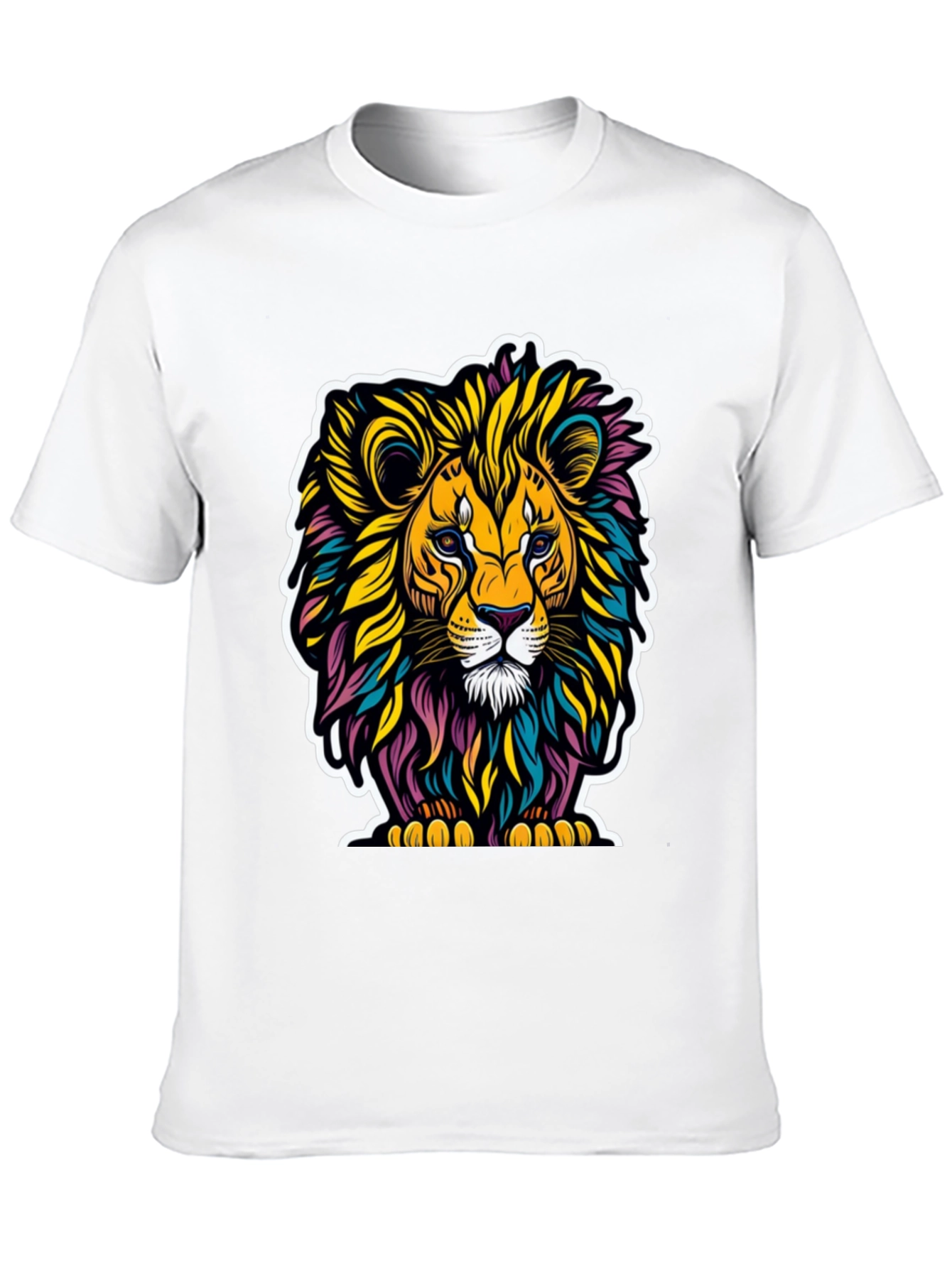 Vibrant Lion Graphic Tee - Bold Style