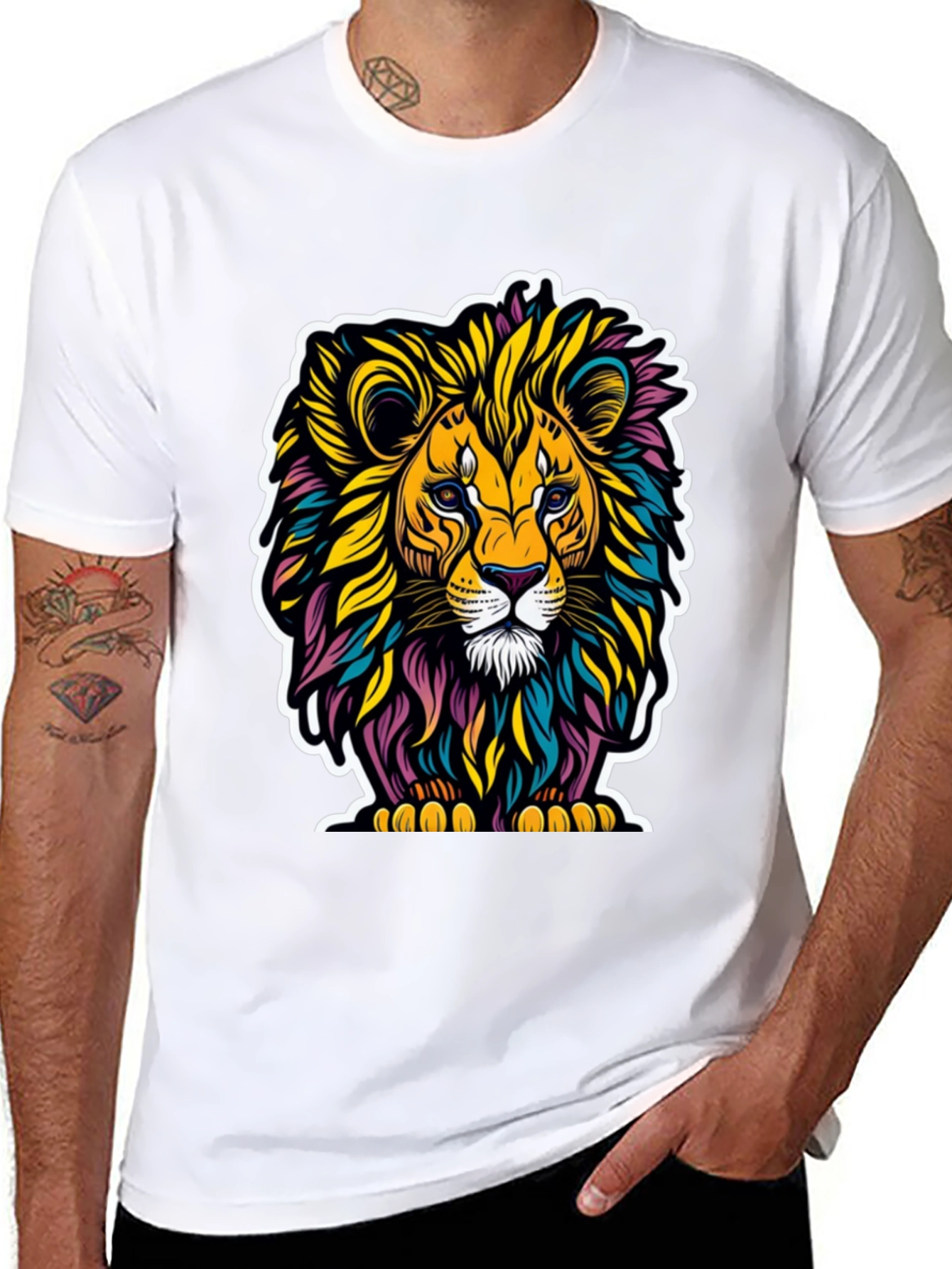 Vibrant Lion Graphic Tee - Bold Style