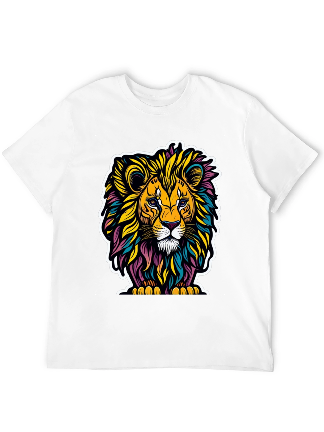 Vibrant Lion Graphic Tee - Bold Style