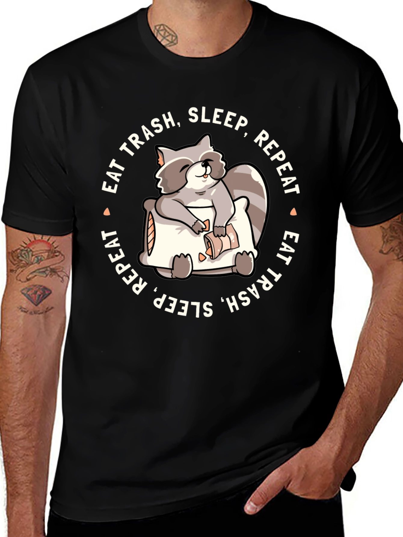 Eat Trash Sleep Repeat Raccoon T-Shirt
